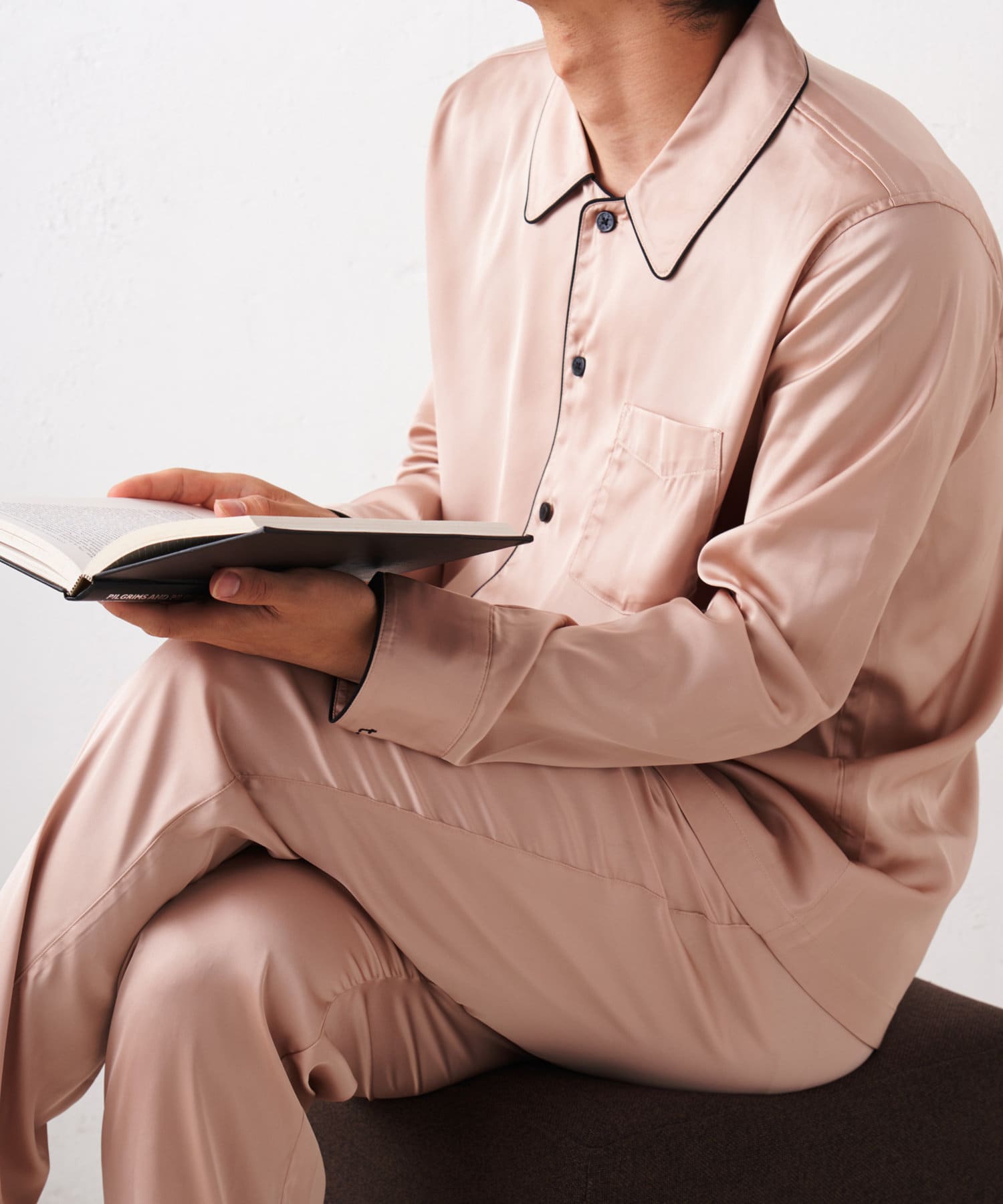 Territoireプレミアム Mens シルクタッチサテンパジャマ Territoire テリトワール メンズ Pal Closet パルクローゼット パルグループ公式ファッション通販サイト