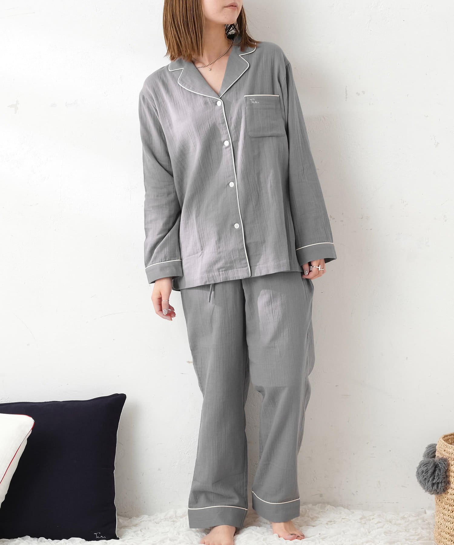 オーガニックコットン Ladies しあわせwガーゼパジャマ Territoire テリトワール レディース Pal Closet パルクローゼット パルグループ公式ファッション通販サイト
