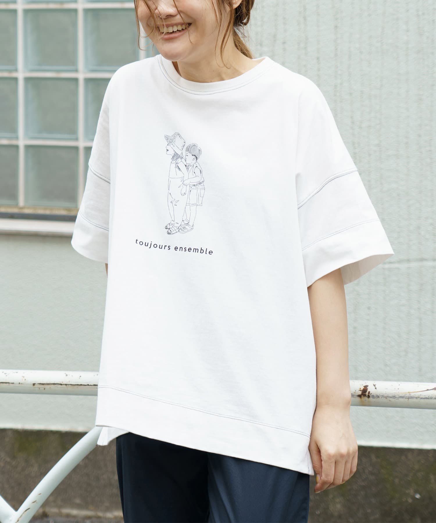 配色ステッチ プリントtシャツ Pual Ce Cin ピュアルセシン レディース Pal Closet パルクローゼット パルグループ公式ファッション通販サイト