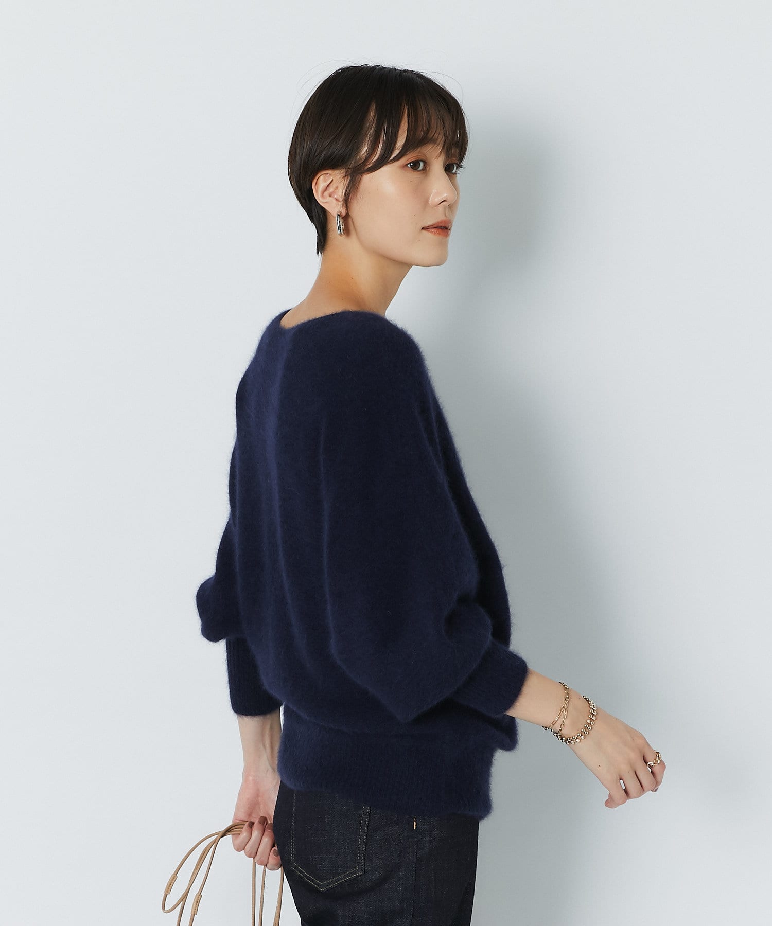 【アンディコール】コクーンコート〈M〉長袖 ゆったり ウール きれいめ 秋冬 イチオシ！！上品なラクーンニット - un dix cors(アンディ