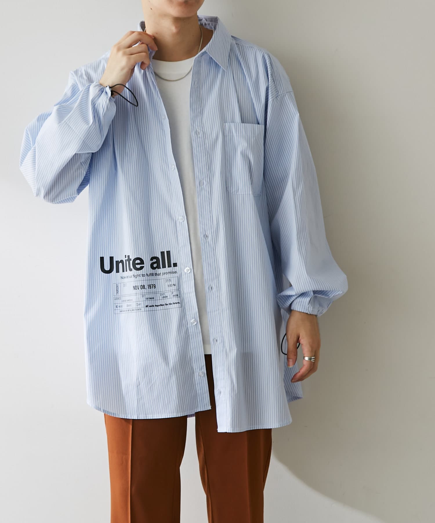 Unite All ストライプビッグシャツ Discoat ディスコート メンズ Pal Closet パルクローゼット パルグループ公式ファッション通販サイト