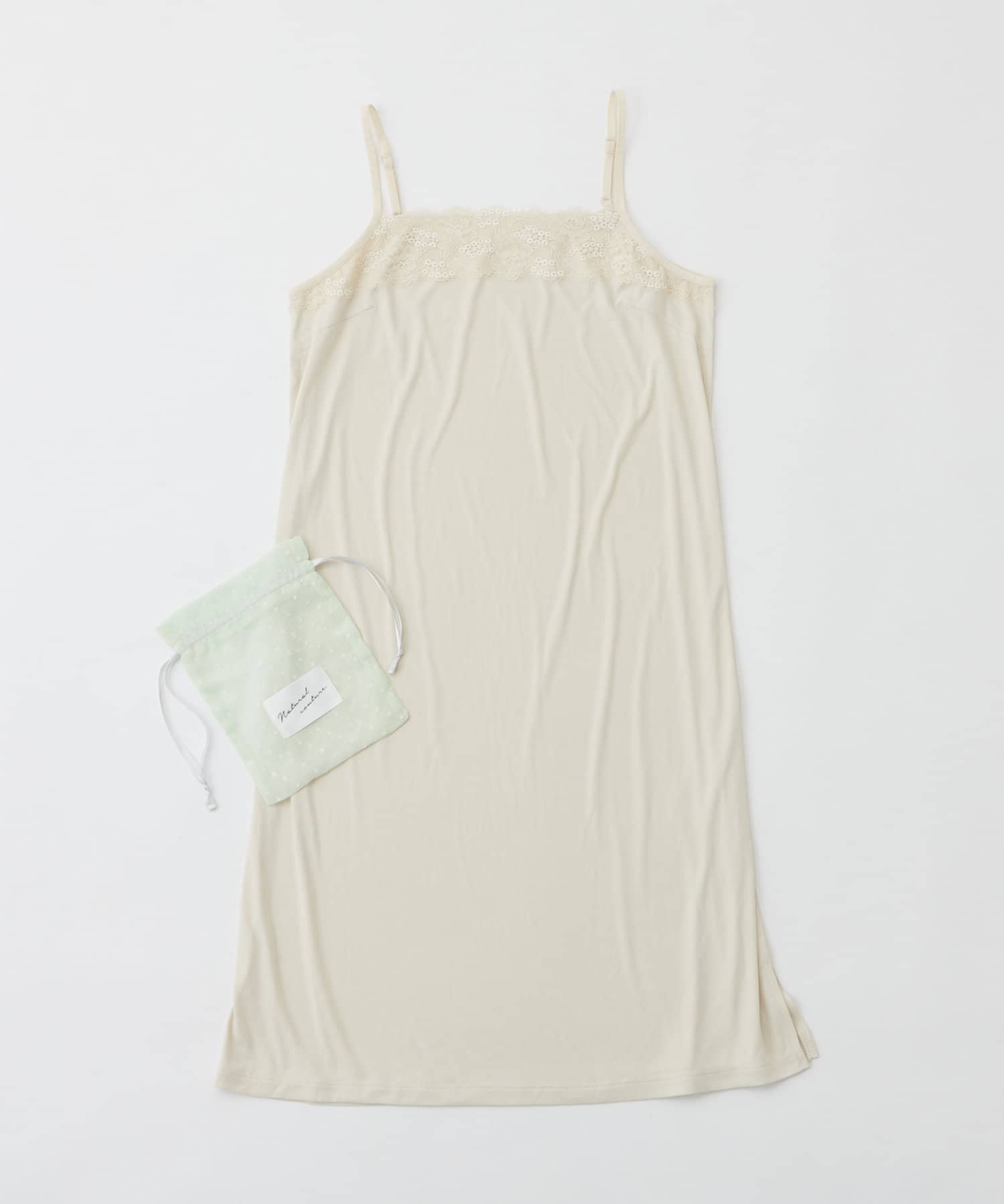 natural couture(ナチュラルクチュール) 巾着付きレースインナードレス