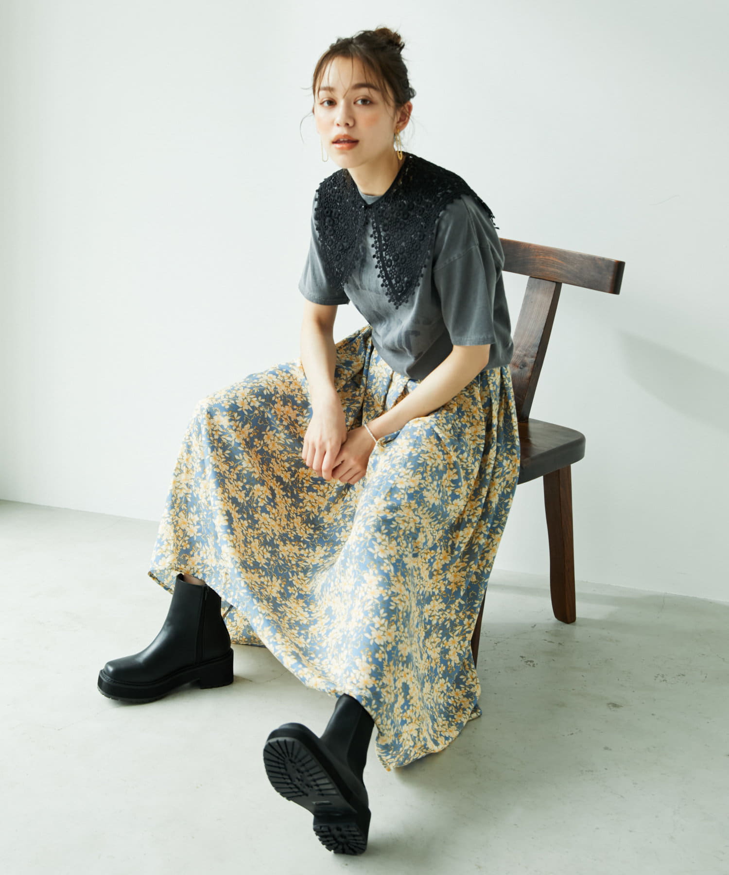 カレッジロゴヴィンテージ花柄ワンピース Discoat ディスコート レディース Pal Closet パルクローゼット パルグループ公式ファッション通販サイト