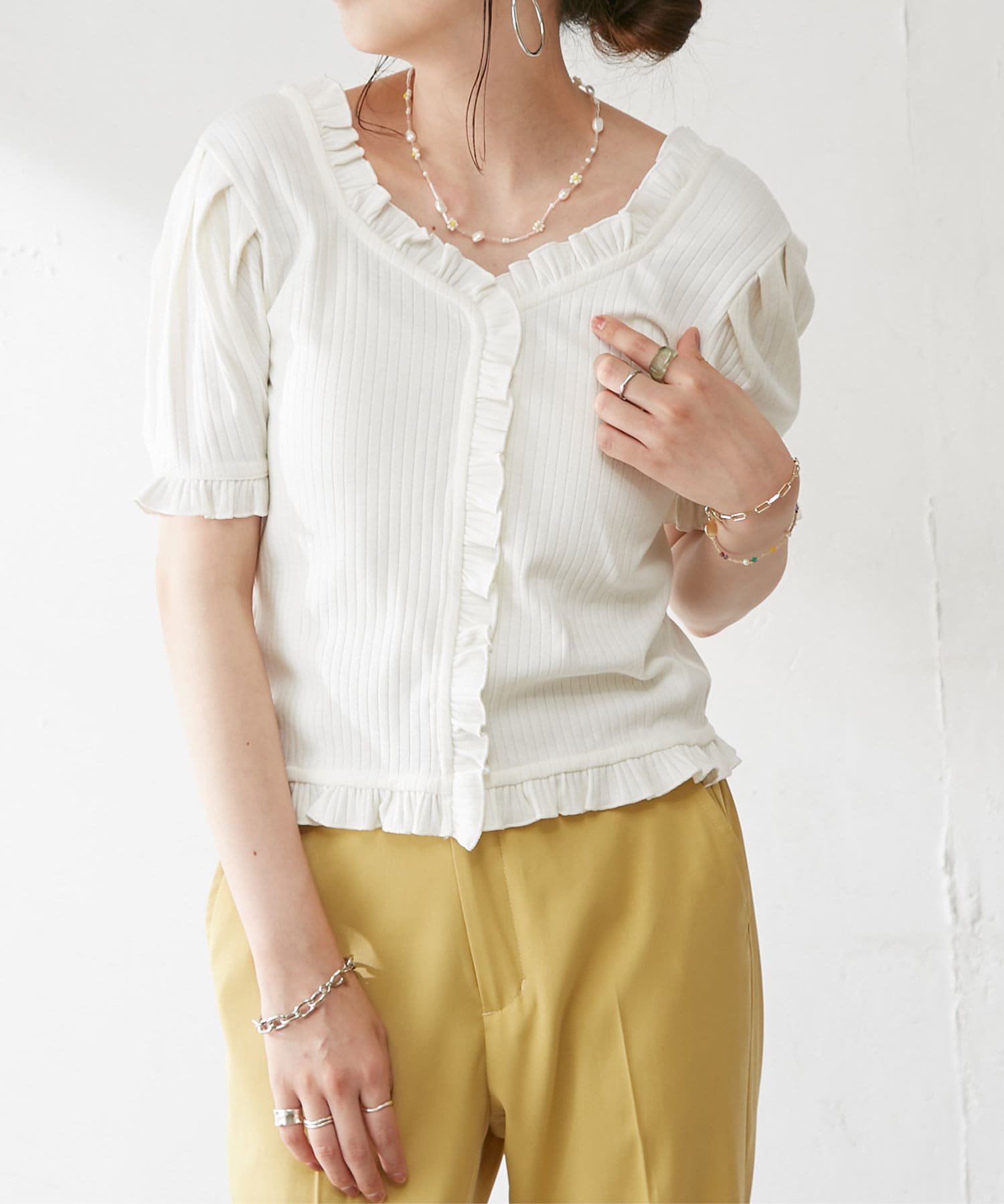 リブフリルプルオーバー Discoat ディスコート レディース Pal Closet パルクローゼット パルグループ公式ファッション通販サイト