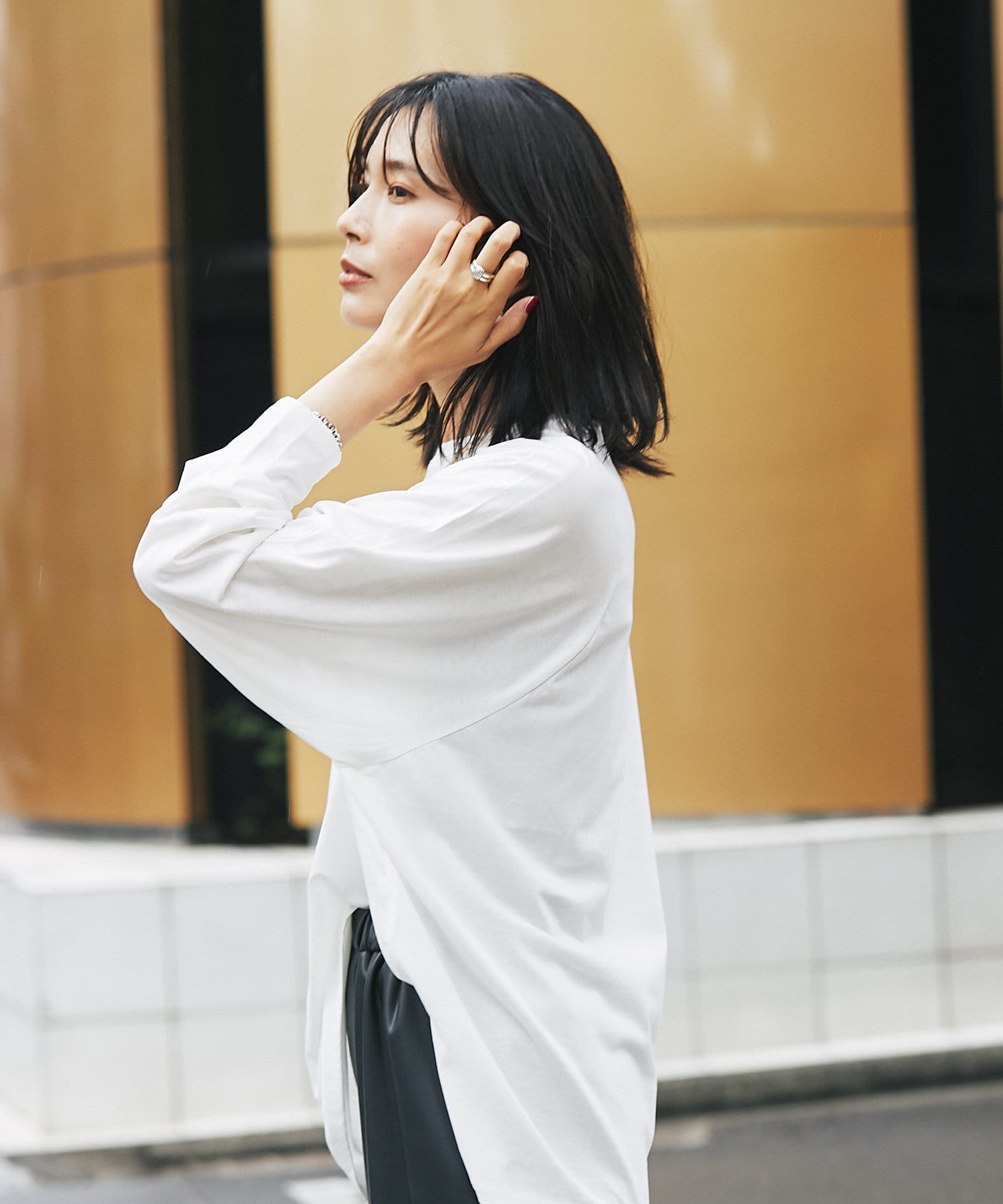 オーバーサイズがラフな雰囲気に ハイゲージコットンロンtシャツ Rive Droite リヴドロワ レディース Pal Closet パルクローゼット パルグループ公式ファッション通販サイト