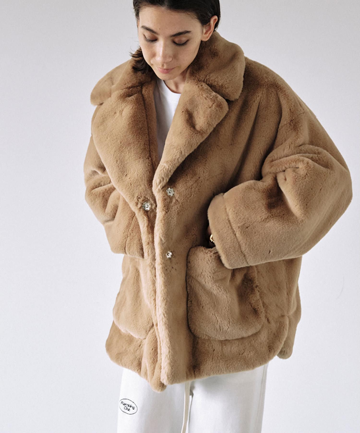 ACLENT Mix compact fur blouson - ダウンジャケット