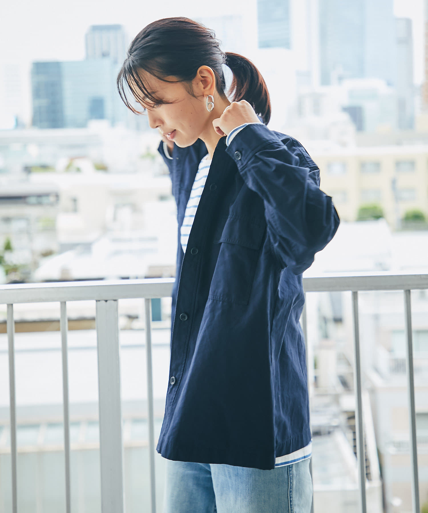 軽羽織としても使える ミリタリーシャツ Rive Droite リヴドロワ レディース Pal Closet パルクローゼット パルグループ公式ファッション通販サイト