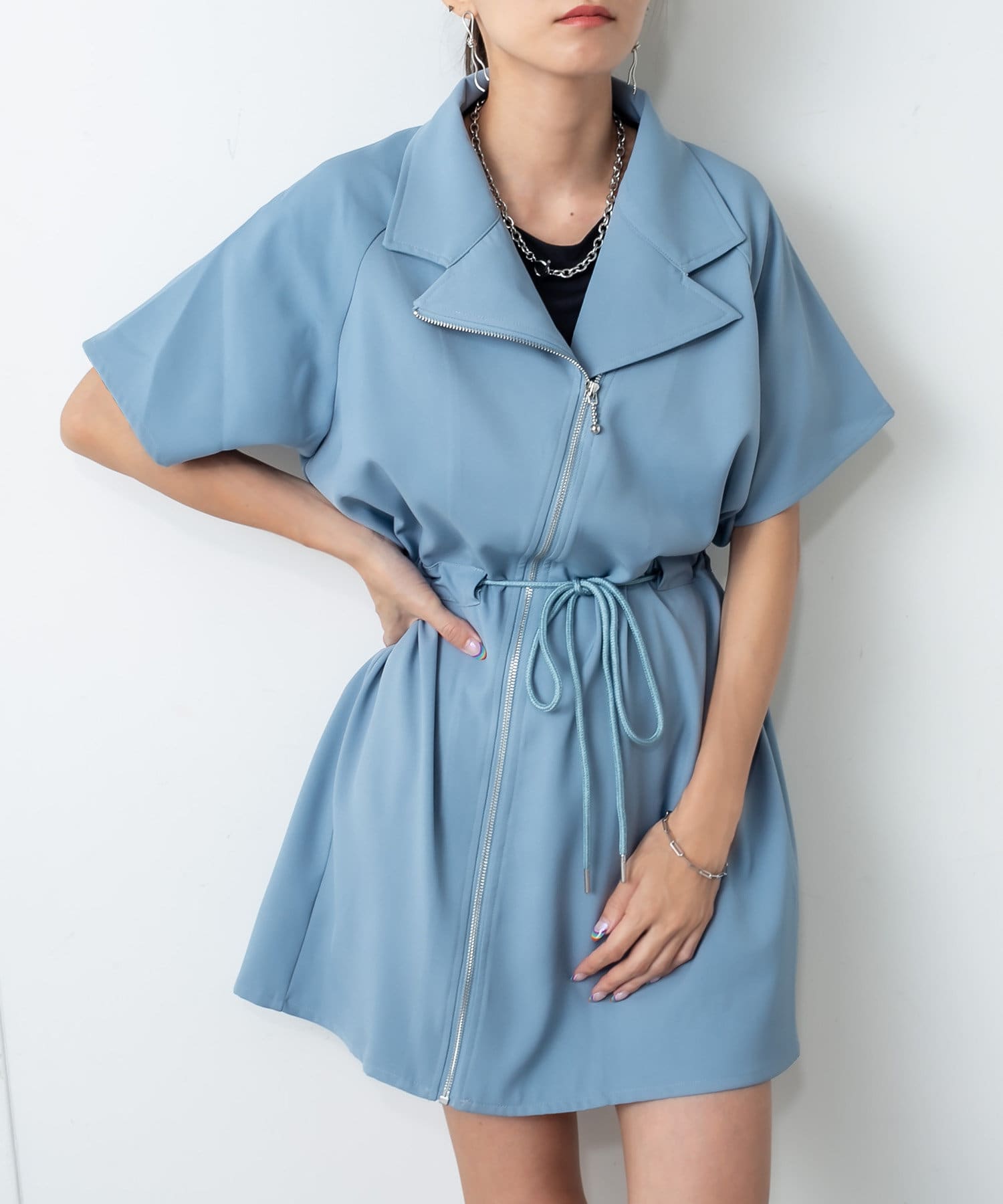 ライダーパターンジャージワンピース Rasvoa ラスボア レディース Pal Closet パルクローゼット パルグループ公式ファッション通販サイト