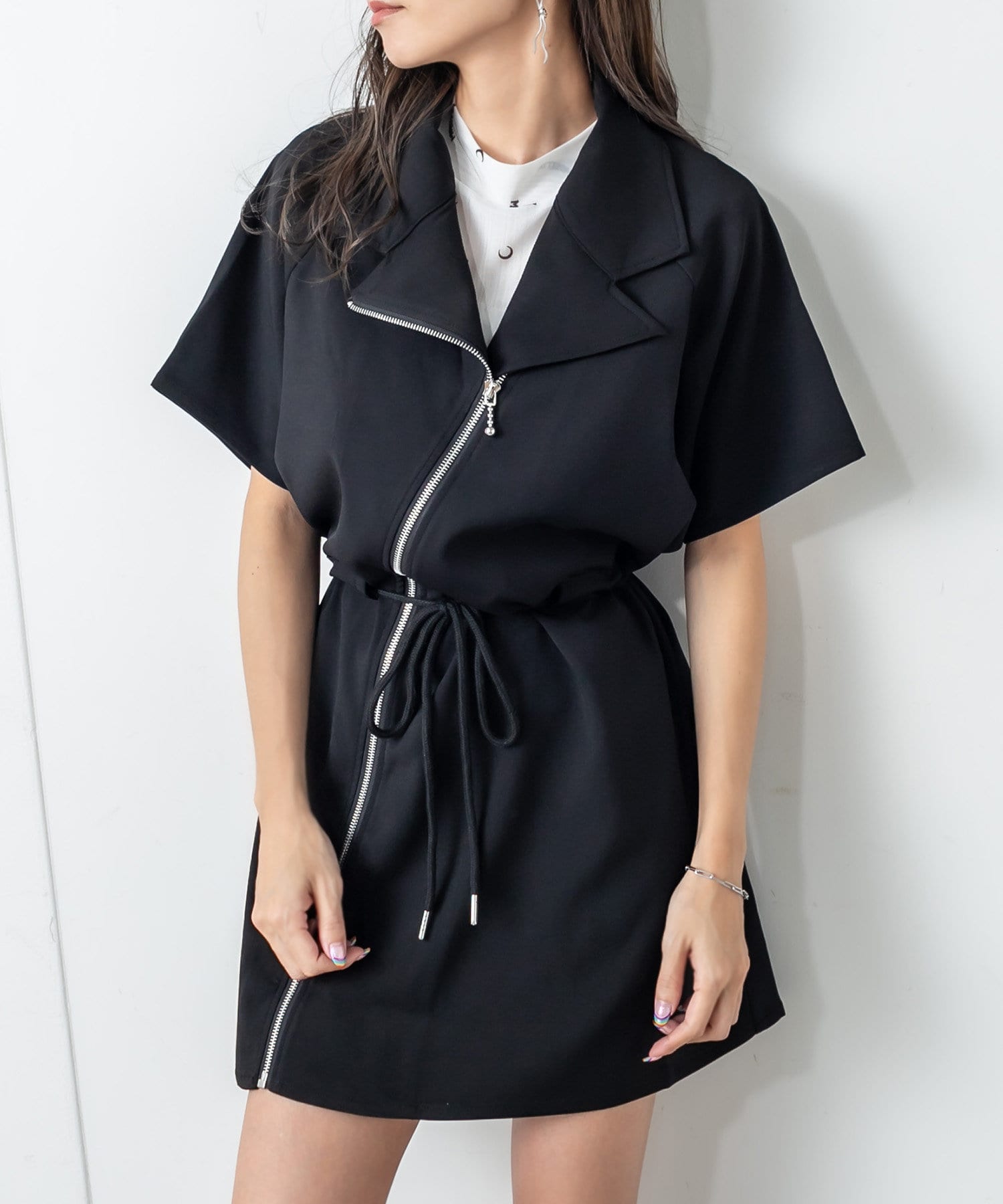 ライダーパターンジャージワンピース Rasvoa ラスボア レディース Pal Closet パルクローゼット パルグループ公式ファッション通販サイト