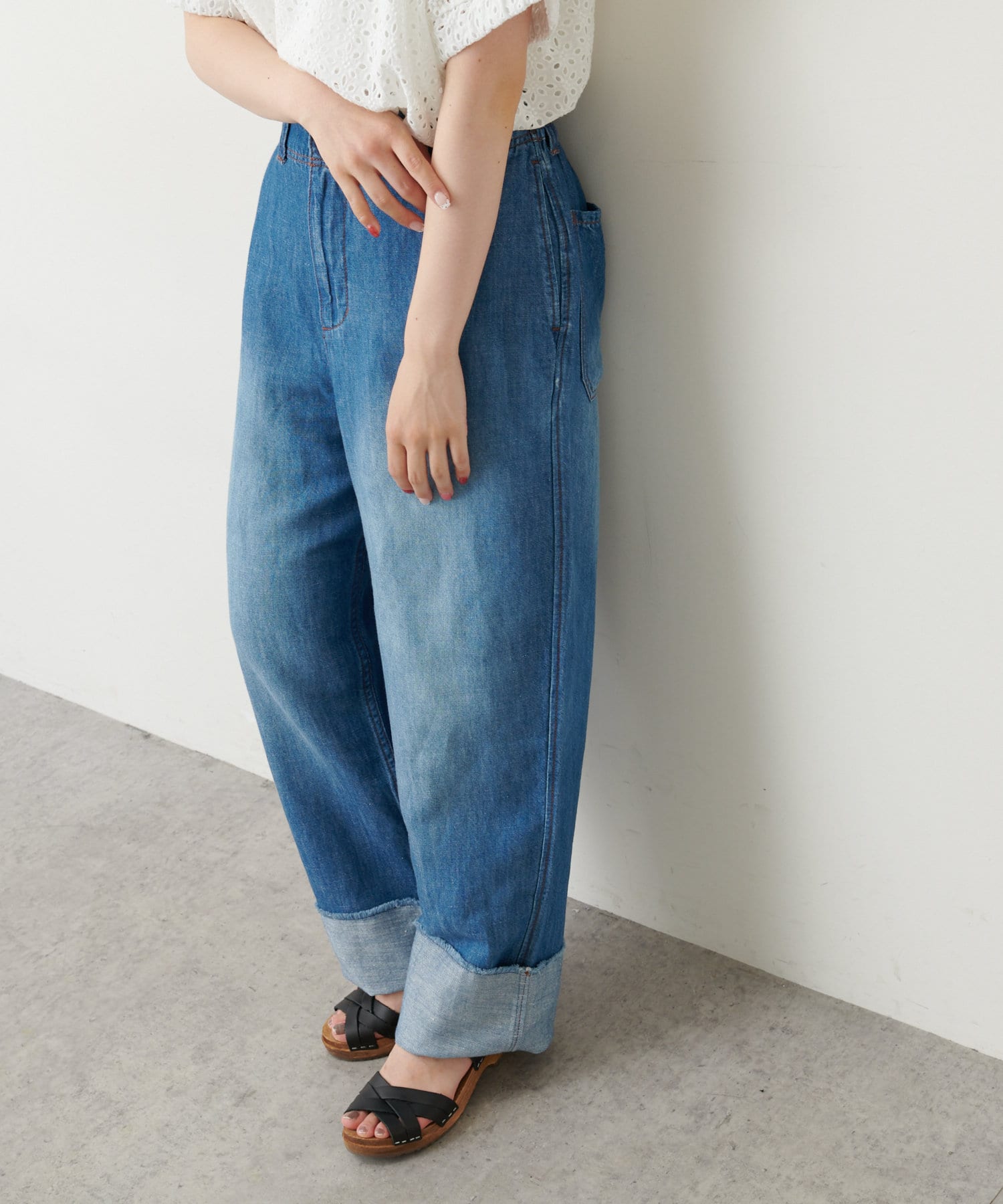 綿麻デニムロールアップパンツ Pual Ce Cin ピュアルセシン レディース Pal Closet パルクローゼット パルグループ公式ファッション通販サイト