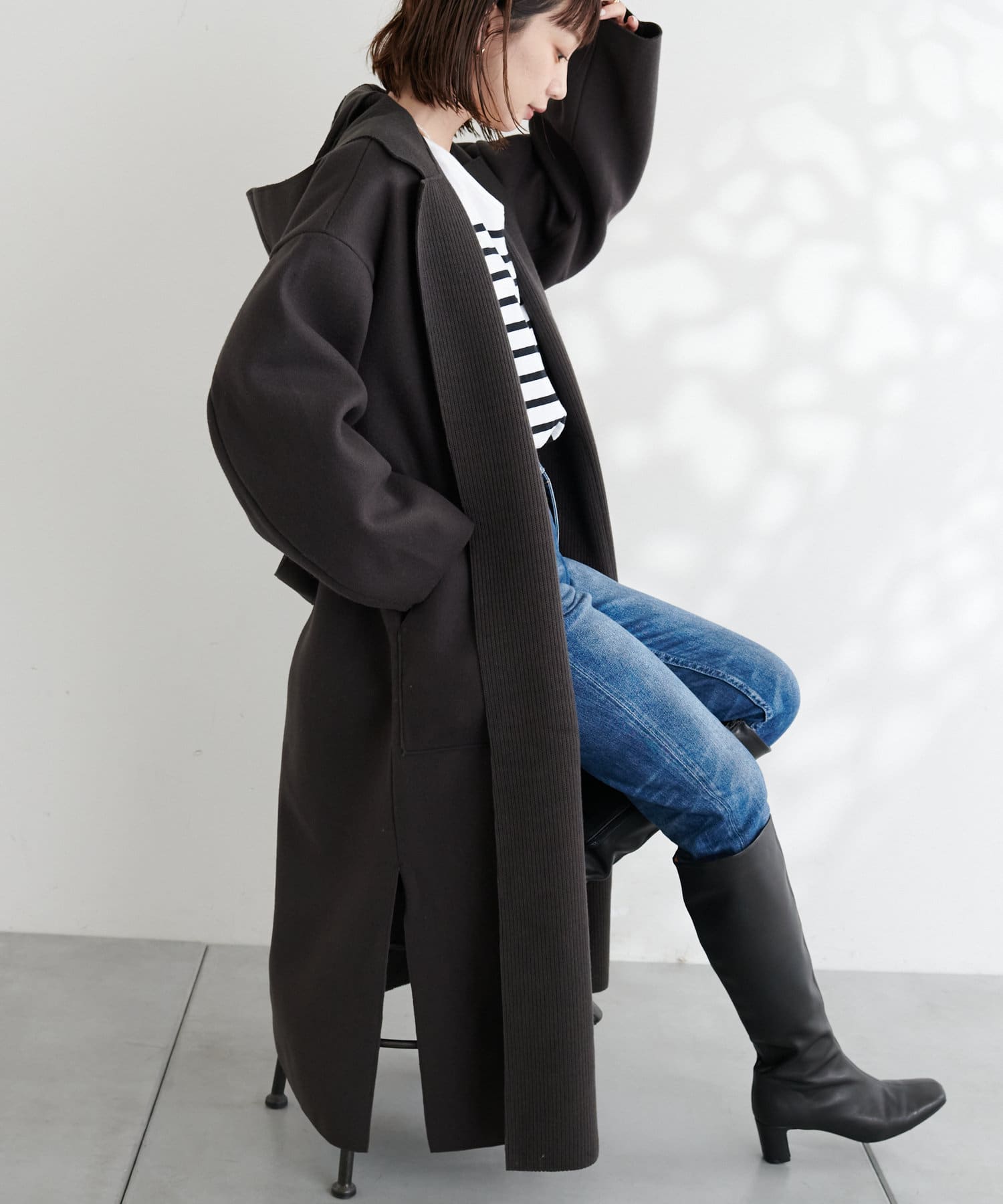 可愛すぎるコート ダブルフェイスラペルフーディエアリーコート Collage Gallardagalante コラージュ ガリャルダガランテ レディース Pal Closet パルクローゼット パルグループ公式ファッション通販サイト