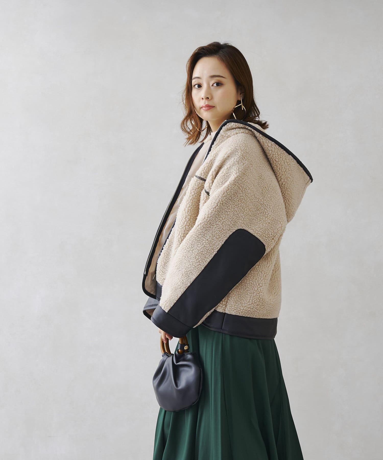 最終価格♡美品150160 ケイトスペード モコモコ ブルゾン ボア×レザー切替フードブルゾン | Chez toi(シェトワ)レディース