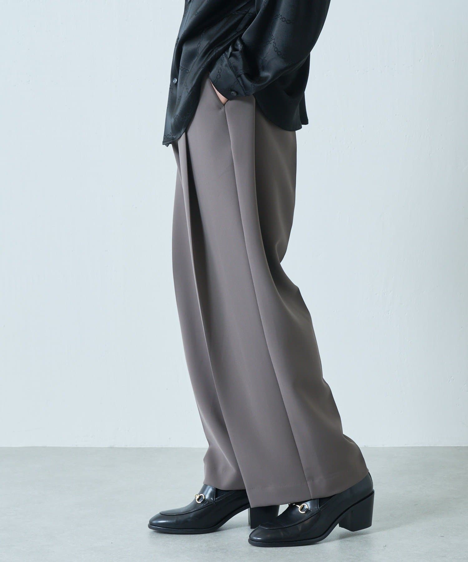 2021人気の パンツ スラックス Wide straight slacks ワイドストレート