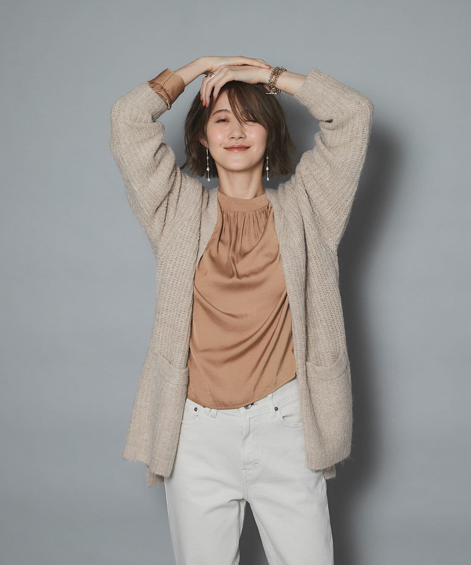 un dix cors(アンディコール) ここでしか手に入らない！【WEB限定】Vネック畦カーディガン