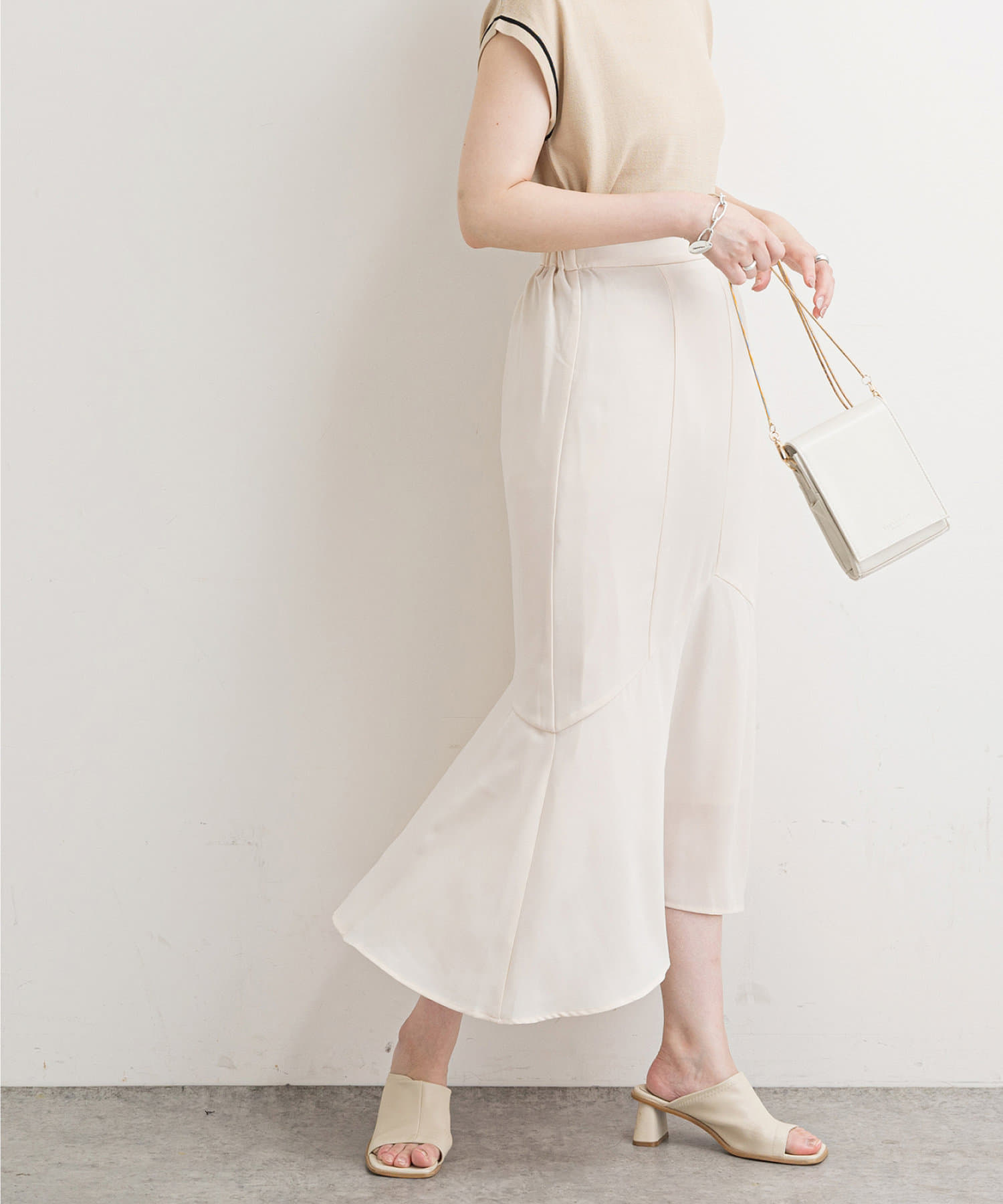 natural couture(ナチュラルクチュール) 【WEB限定】ハギデザインマーメイドスカート