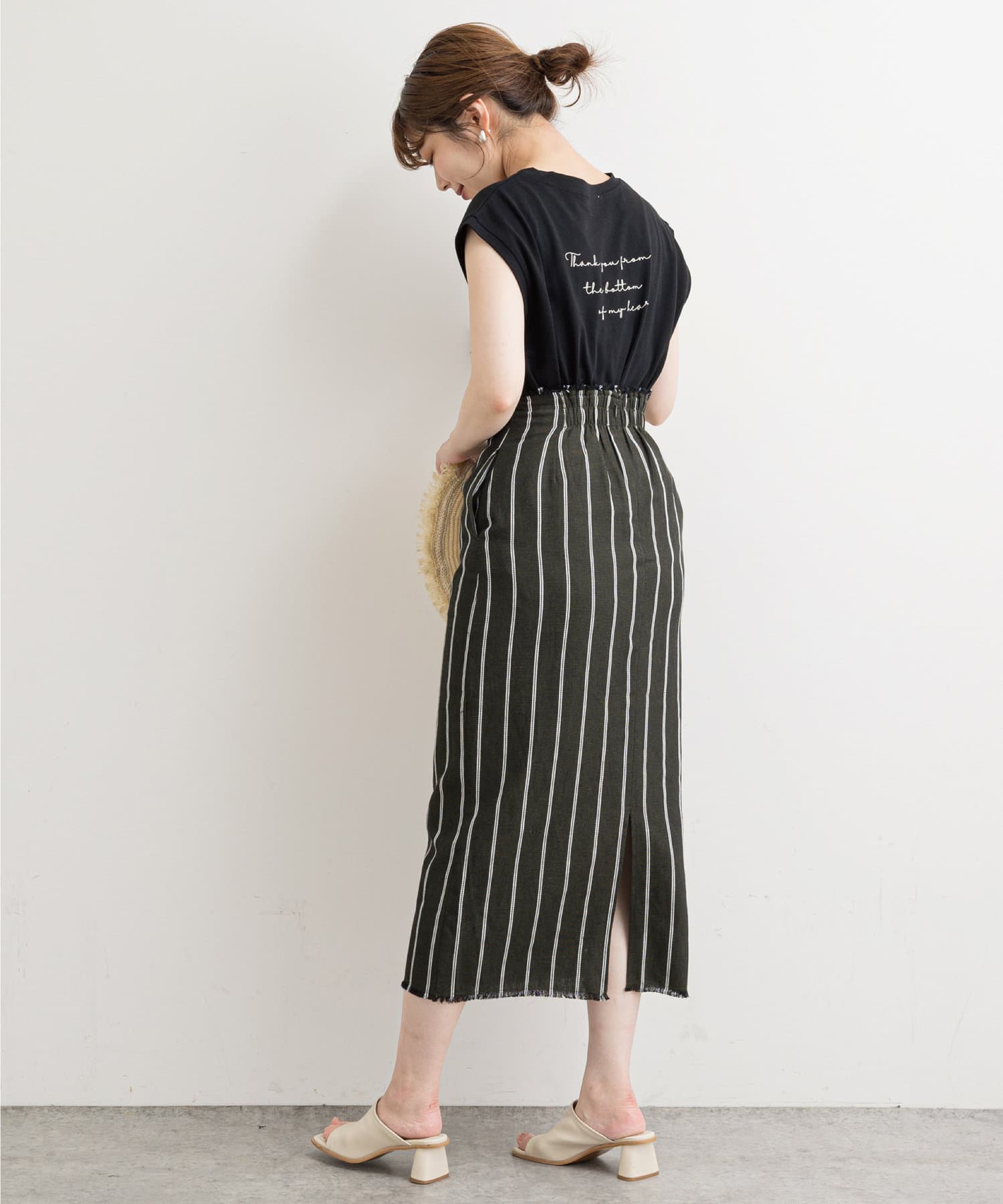 natural couture(ナチュラルクチュール) 綿麻フリンジナロースカート