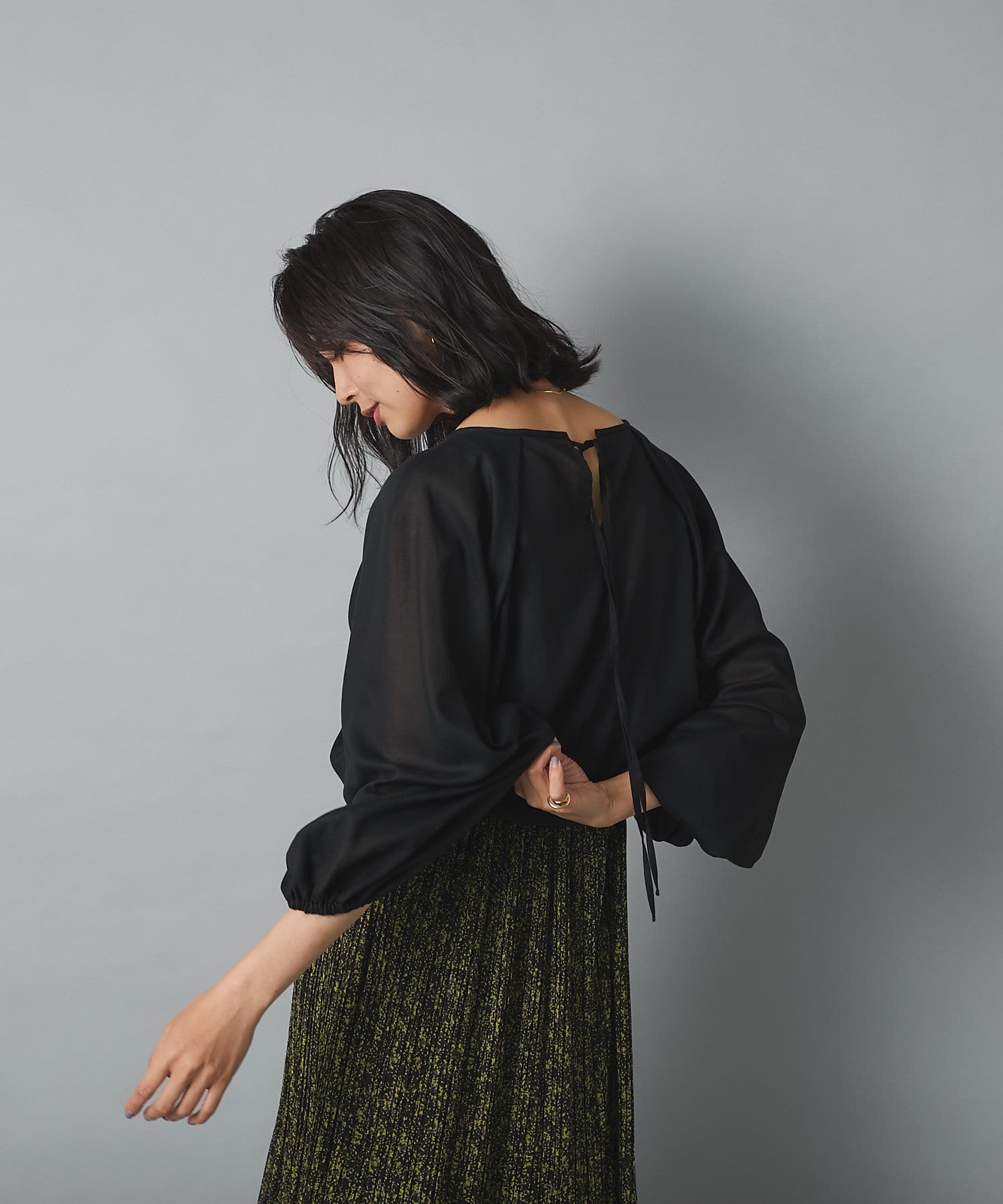 こなれた雰囲気を演出 洗える コットンジョーゼットランタンスリーブブラウス Rive Droite リヴドロワ レディース Pal Closet パルクローゼット パルグループ公式ファッション通販サイト