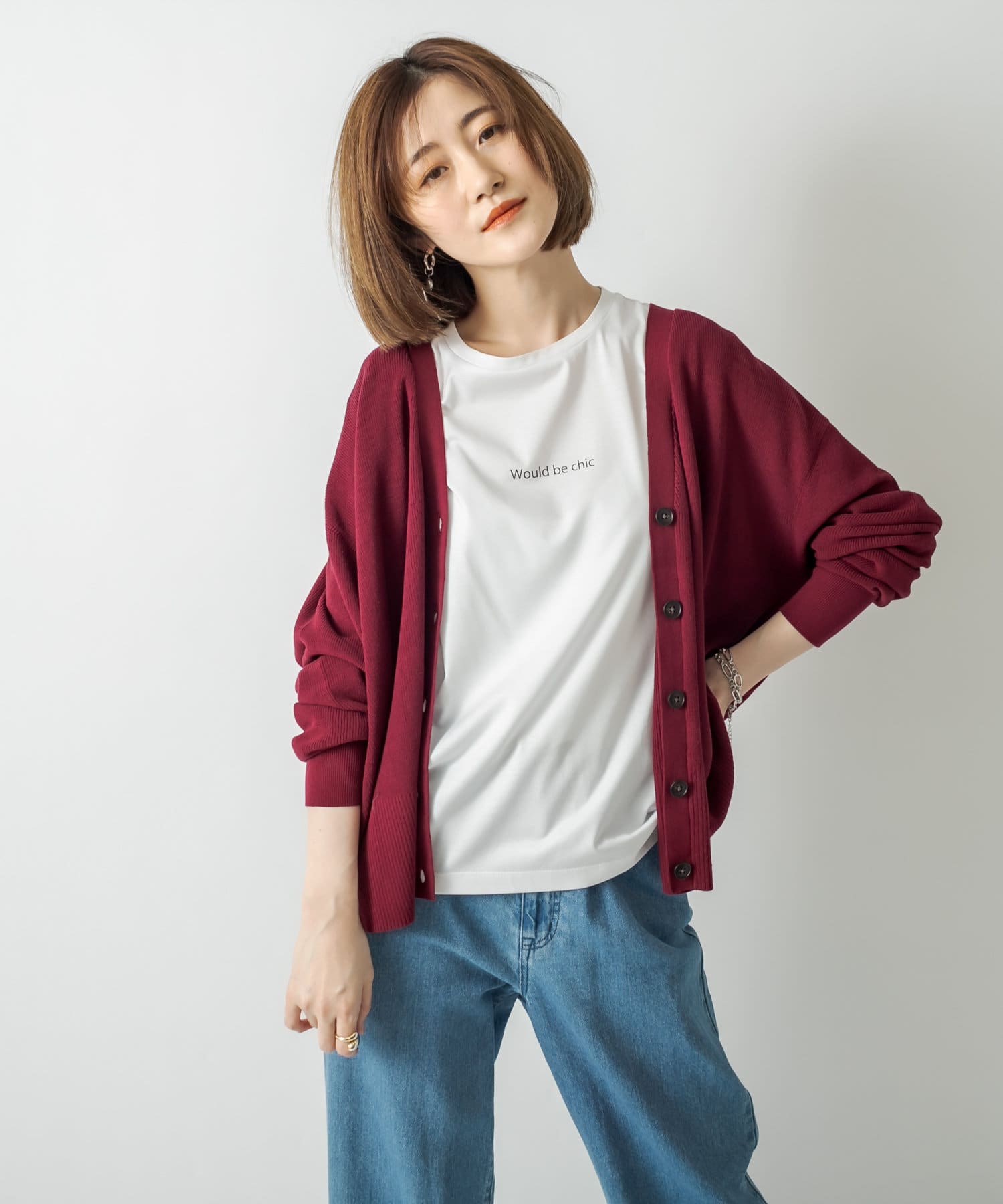 un dix cors(アンディコール) 【日差しをカットしてくれる嬉しい機能】UV Vネックルーズーカーディガン