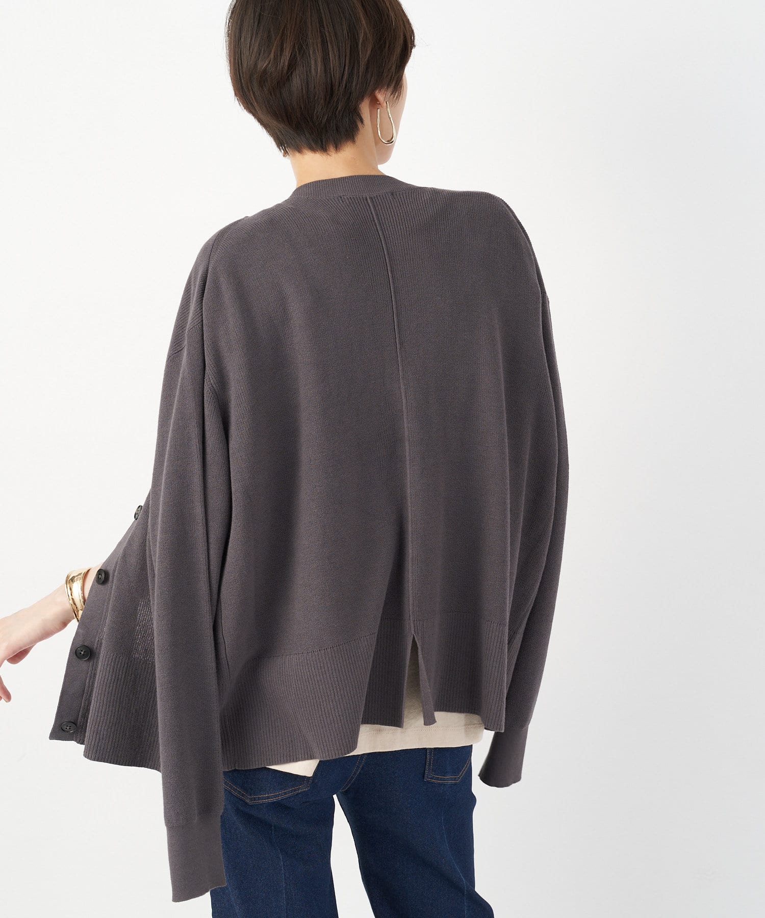 un dix cors(アンディコール) 【日差しをカットしてくれる嬉しい機能】UV Vネックルーズーカーディガン