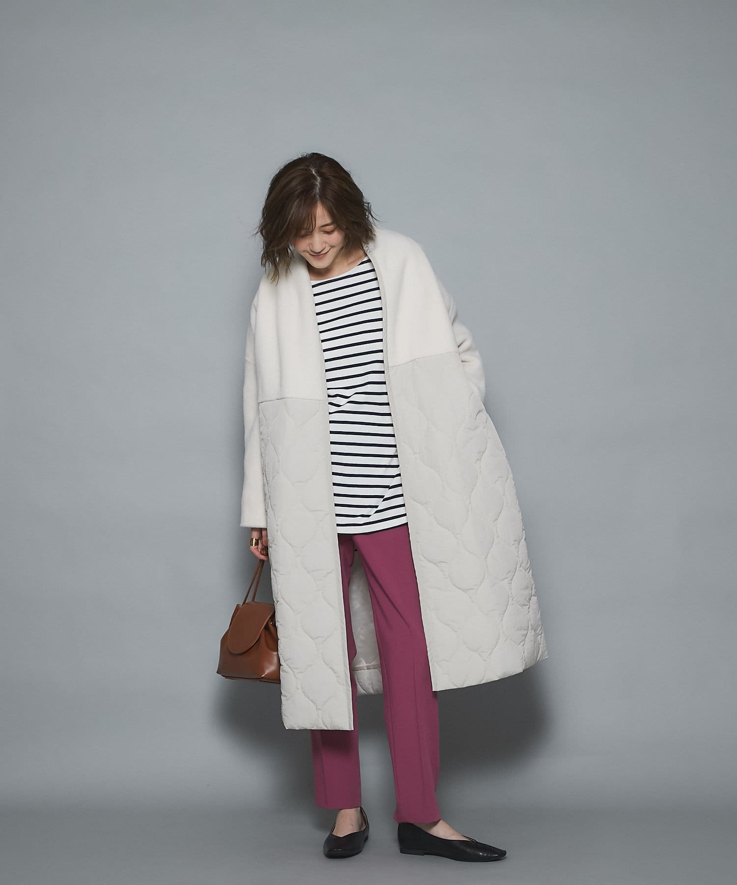 un dix cors(アンディコール) 【軽くて暖かい着心地が魅力】ニットナッピングドッキングコート