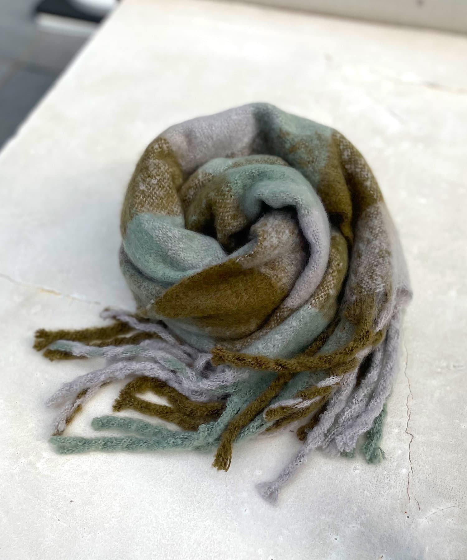 un dix cors(アンディコール) 【ストール巻き方動画付き】ボリュームフリンジチェックストール