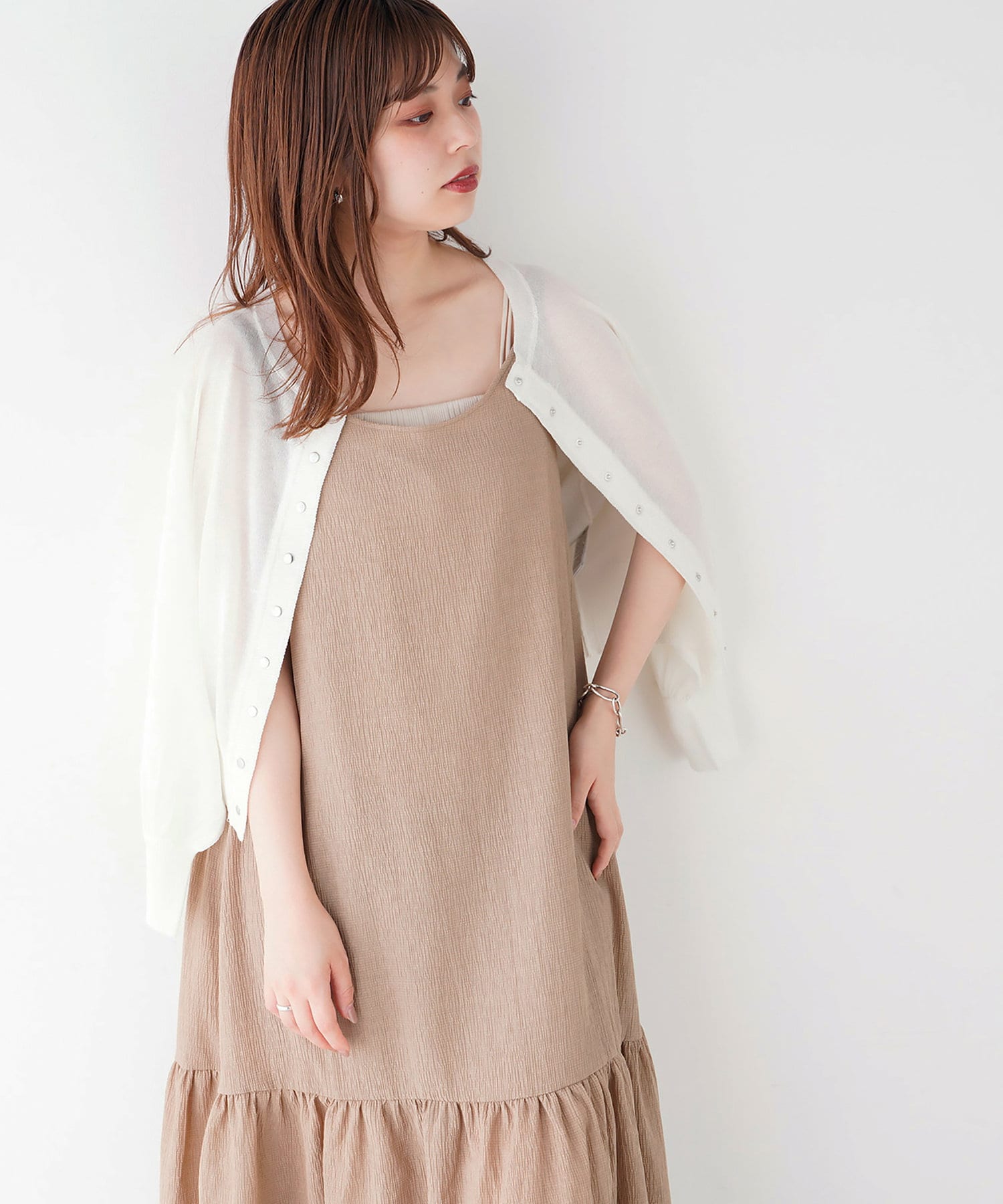 ドット釦シアーカーディガン | natural couture(ナチュラル