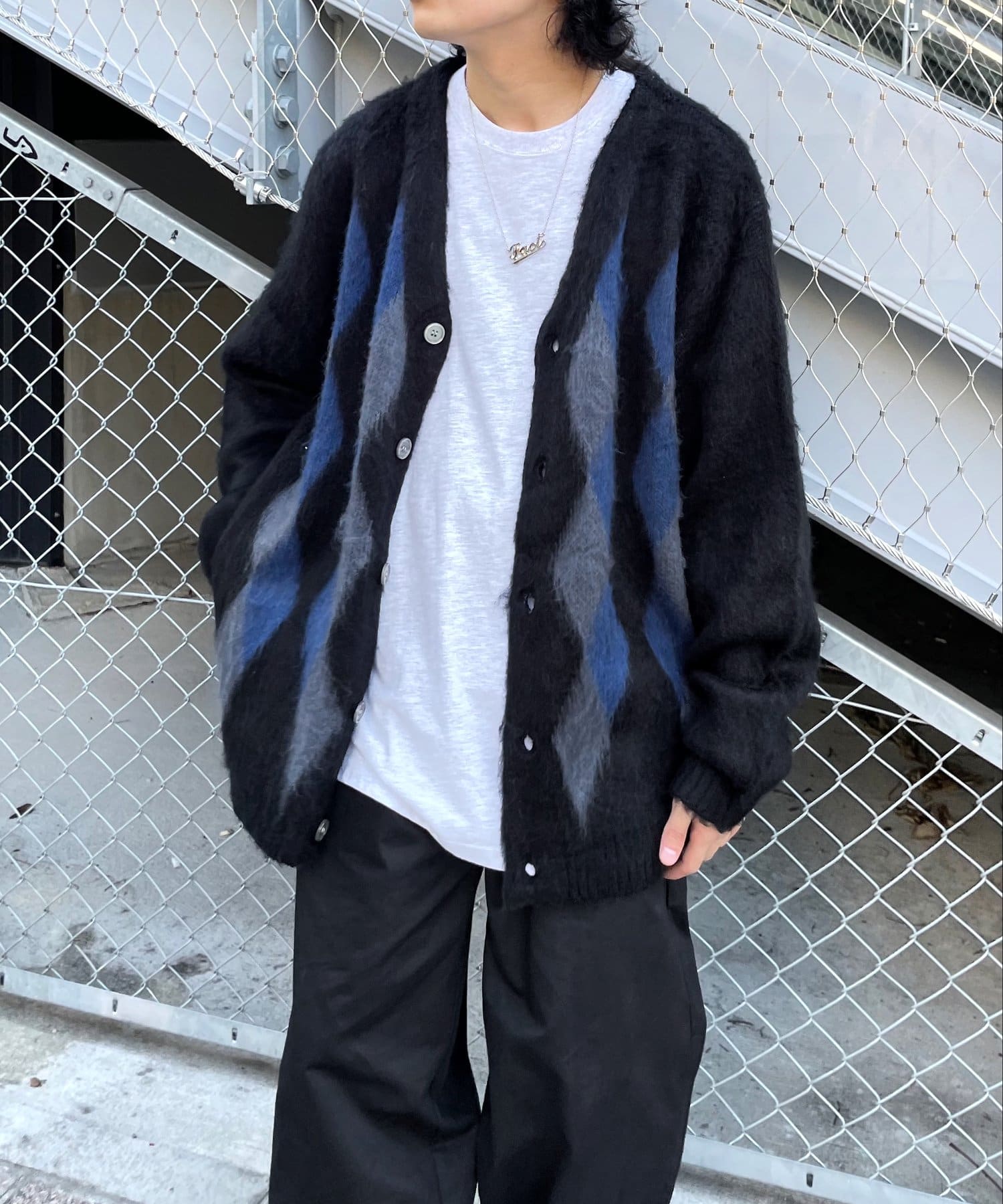 60´s mohair cardigan モヘア アーガイル カーディガン-