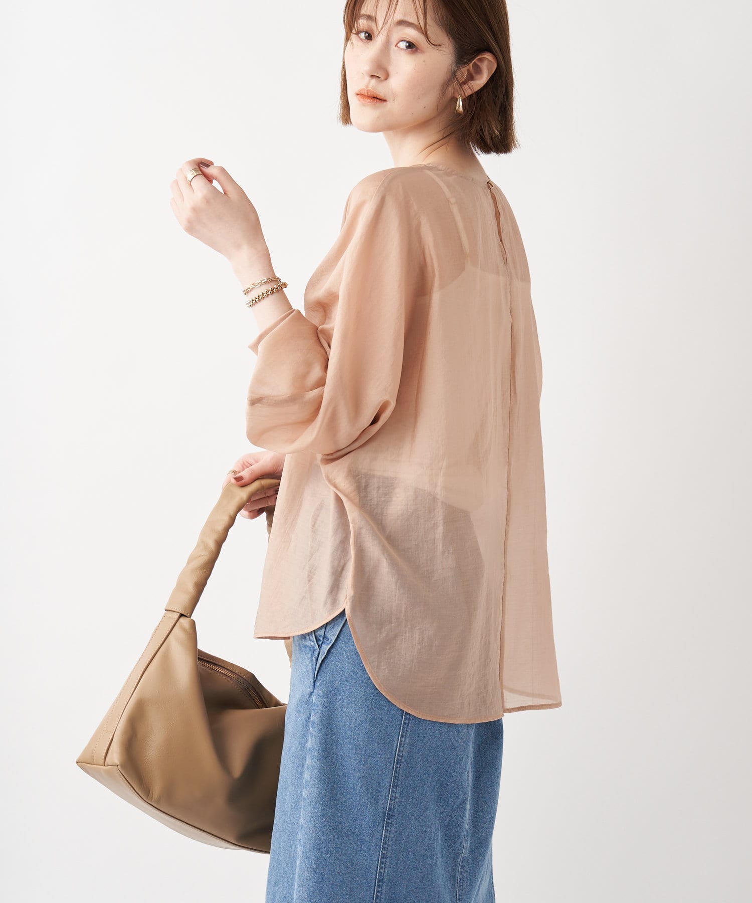 un dix cors(アンディコール) 【大人の抜け感をプラス】シアードルマンブラウス