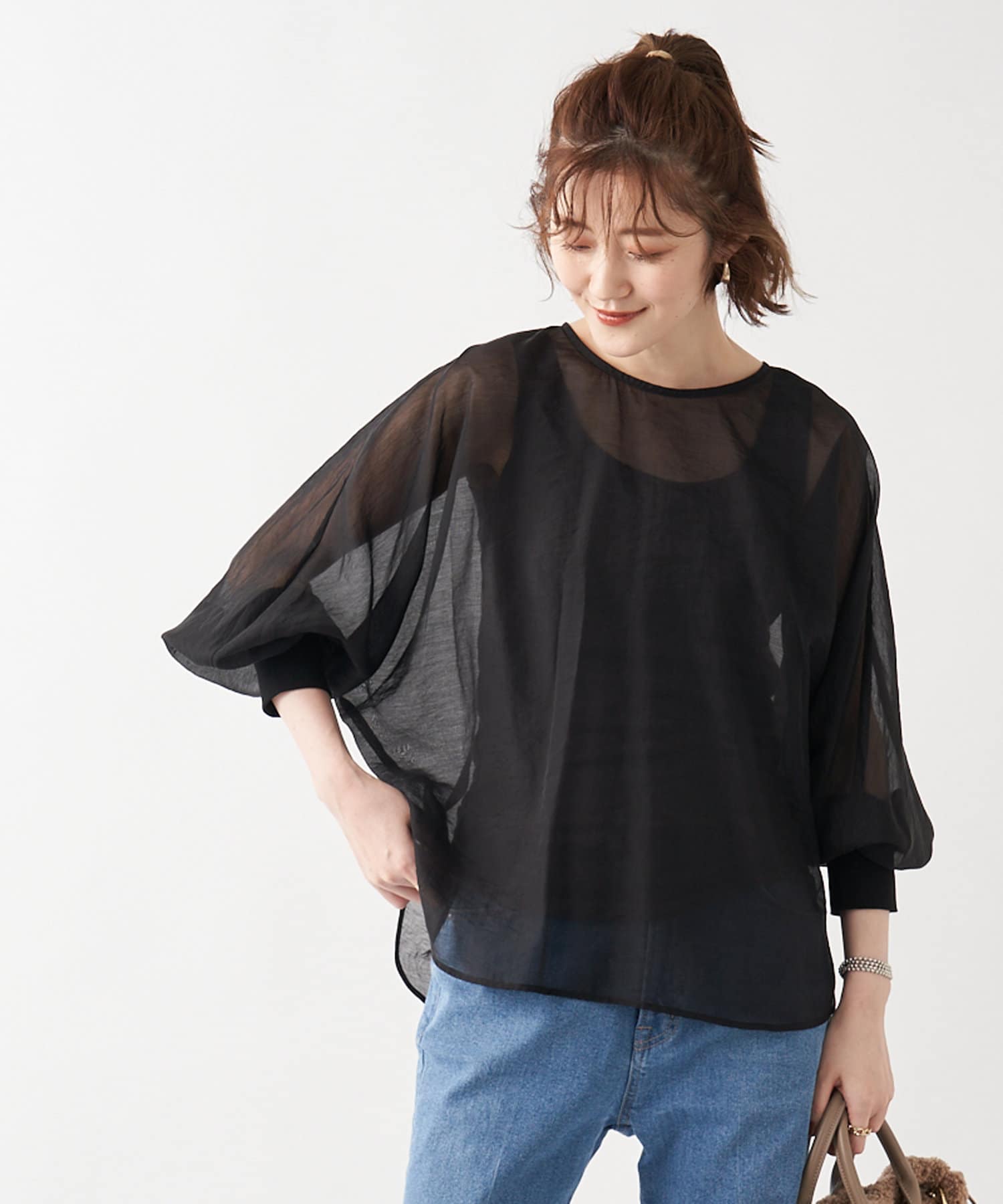 un dix cors(アンディコール) 【大人の抜け感をプラス】シアードルマンブラウス