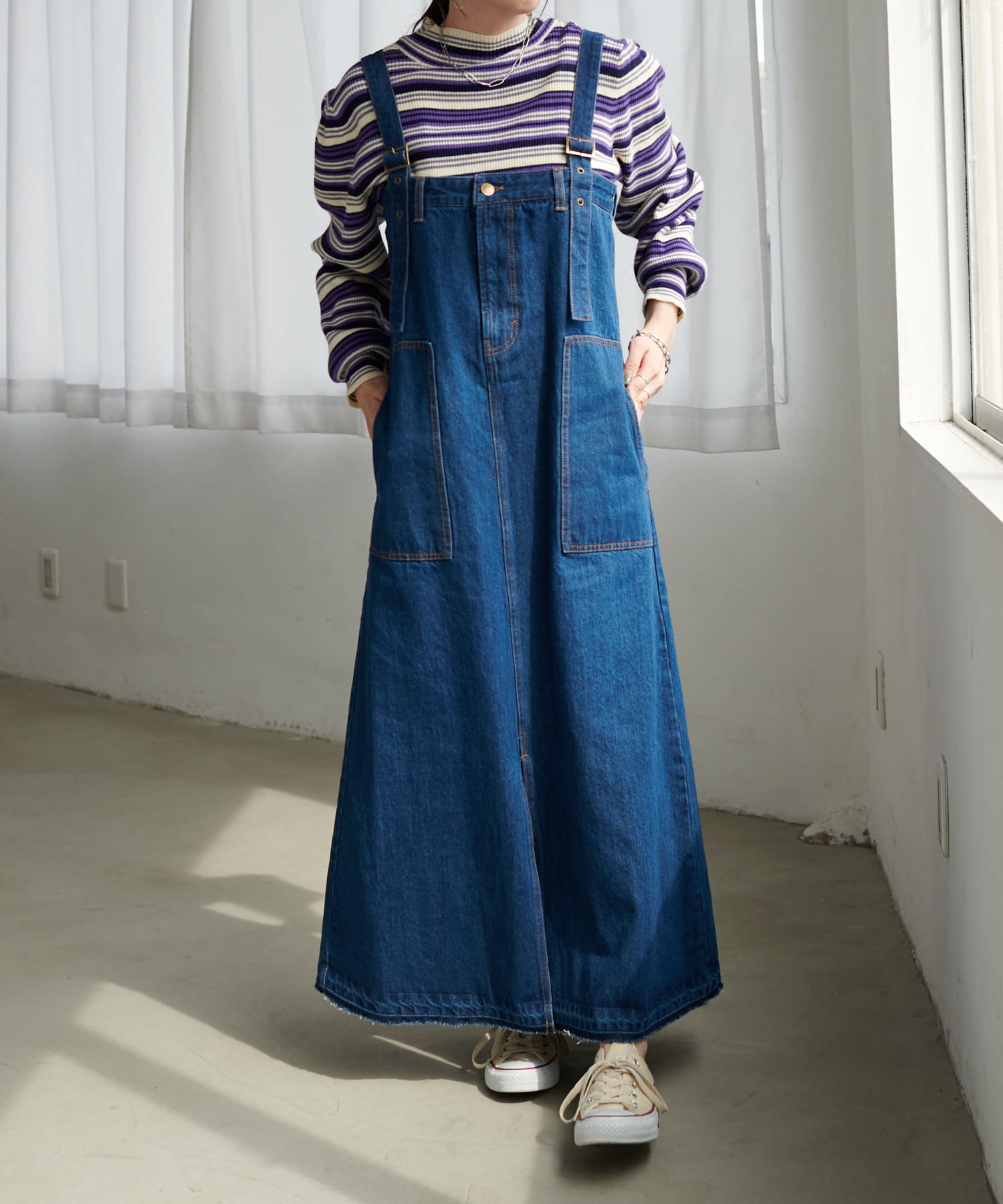 デニムスカート風ジャンスカ Discoat ディスコート レディース Pal Closet パルクローゼット パルグループ公式ファッション通販サイト