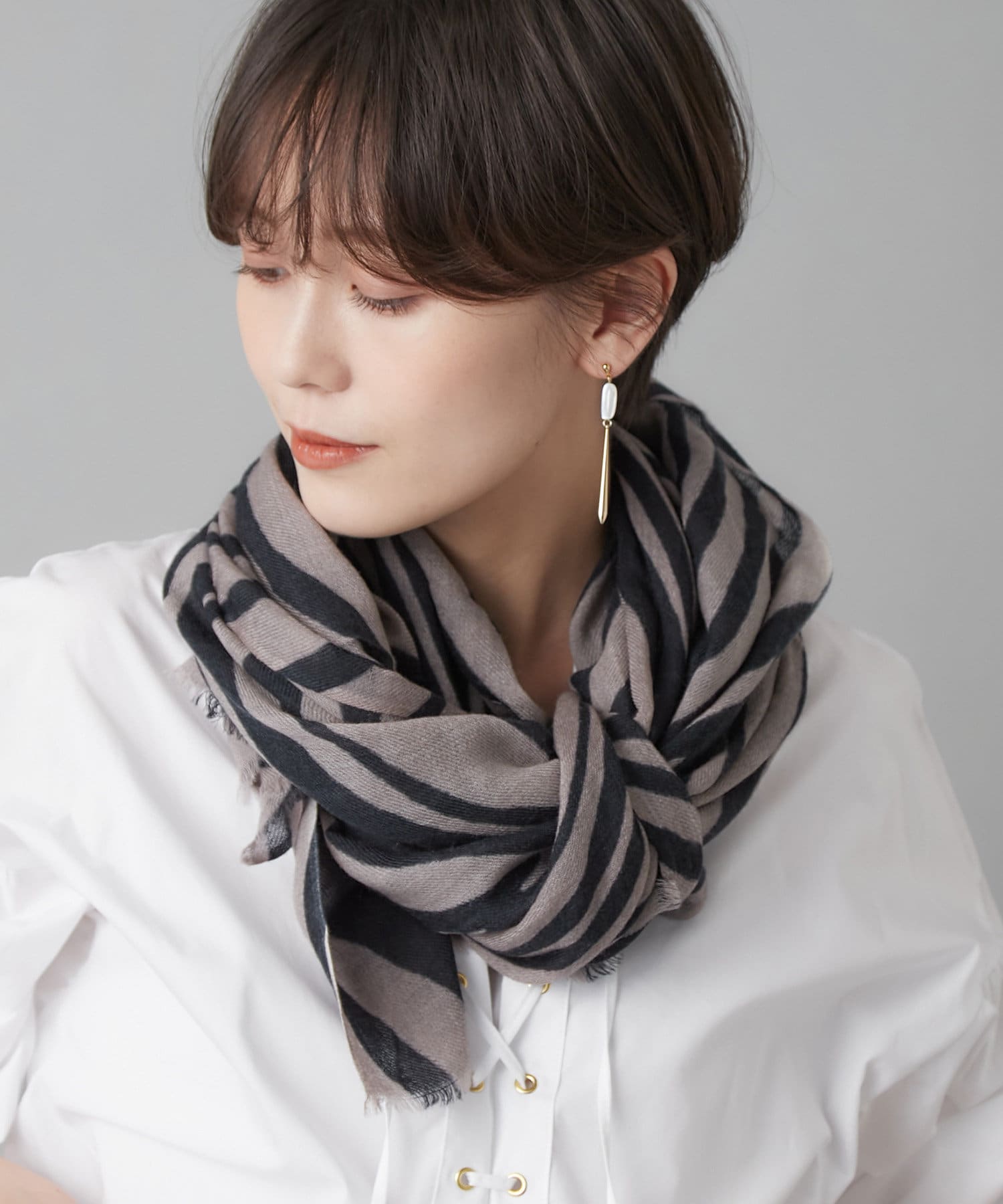 GUCCIグッチシルクシフォン大判ストール スカーフ ブラウン ゼブラ柄