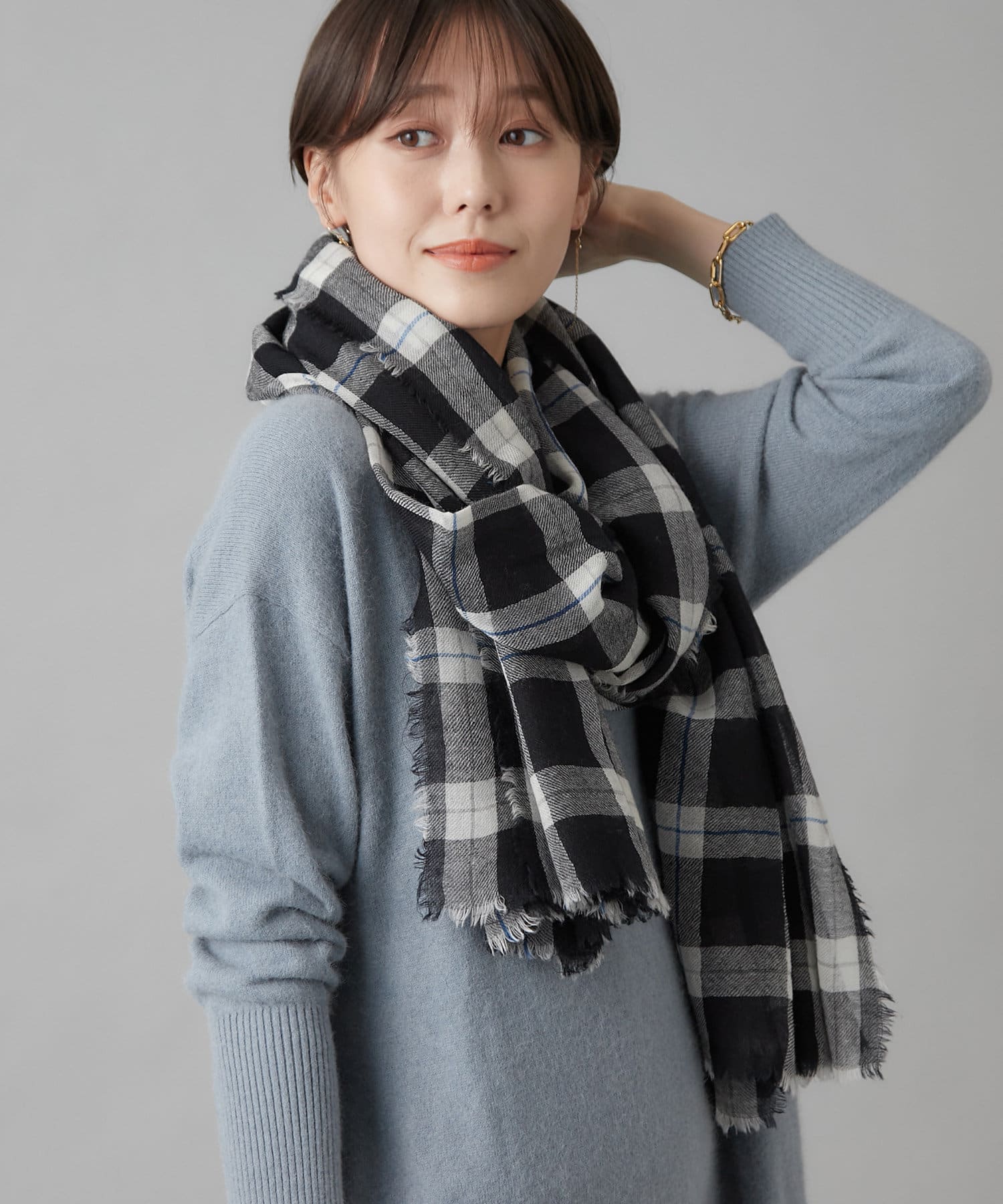 ストール巻き方動画付き Marfa マーファ チェック柄ストール Un Dix Cors アンディコール レディース Pal Closet パルクローゼット パルグループ公式ファッション通販サイト