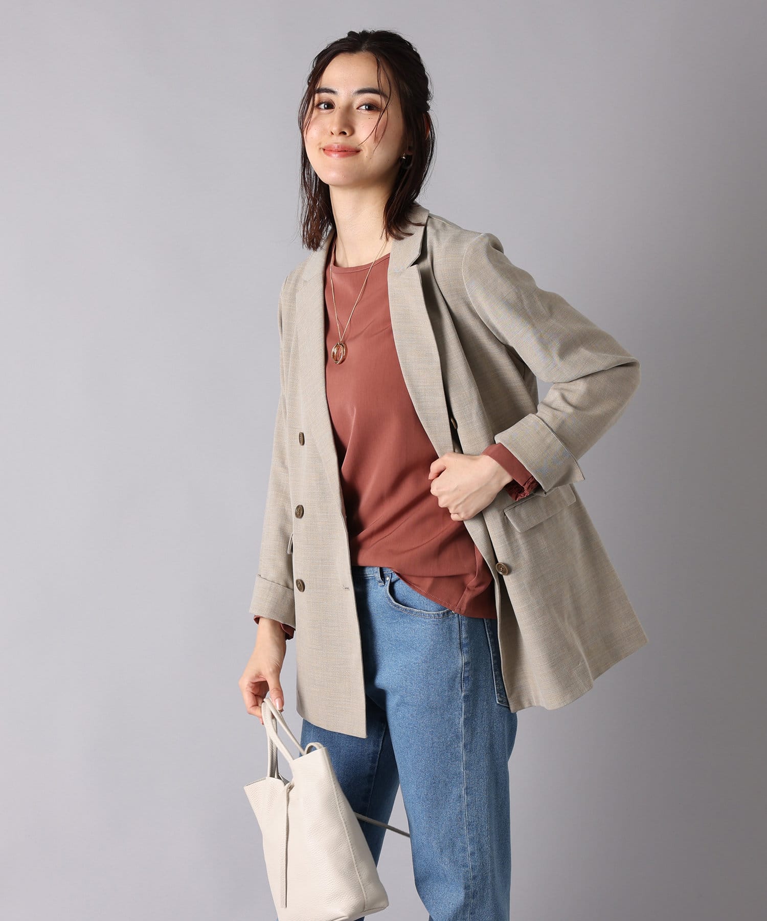 un dix cors(アンディコール) 【ロングシーズン使える】テンセルシャンブレーダブルジャケット