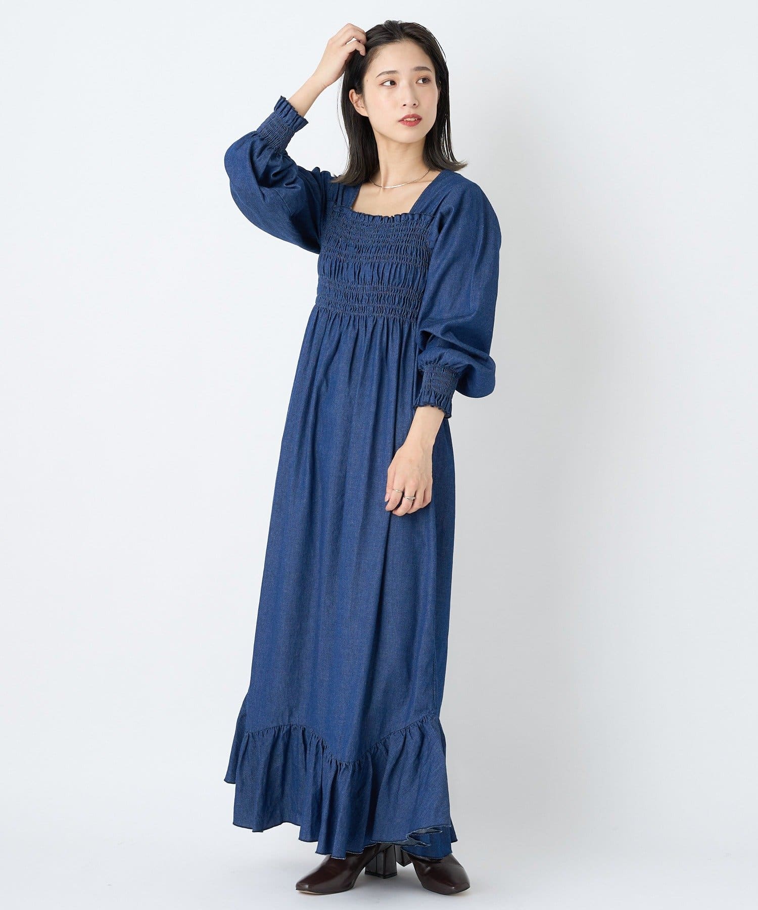 シャーリングデニムワンピース Ciaopanic チャオパニック レディース Pal Closet パルクローゼット パルグループ公式ファッション通販サイト