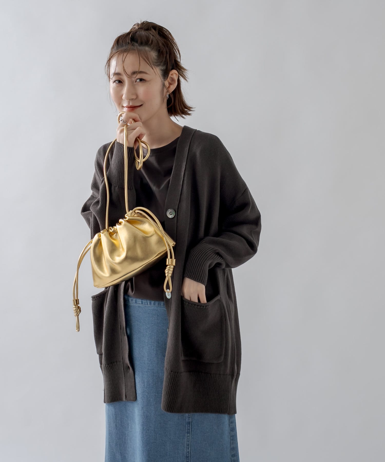 un dix cors(アンディコール) 【ゆるっとこなれ感】リリヤーンビッグカーディガン