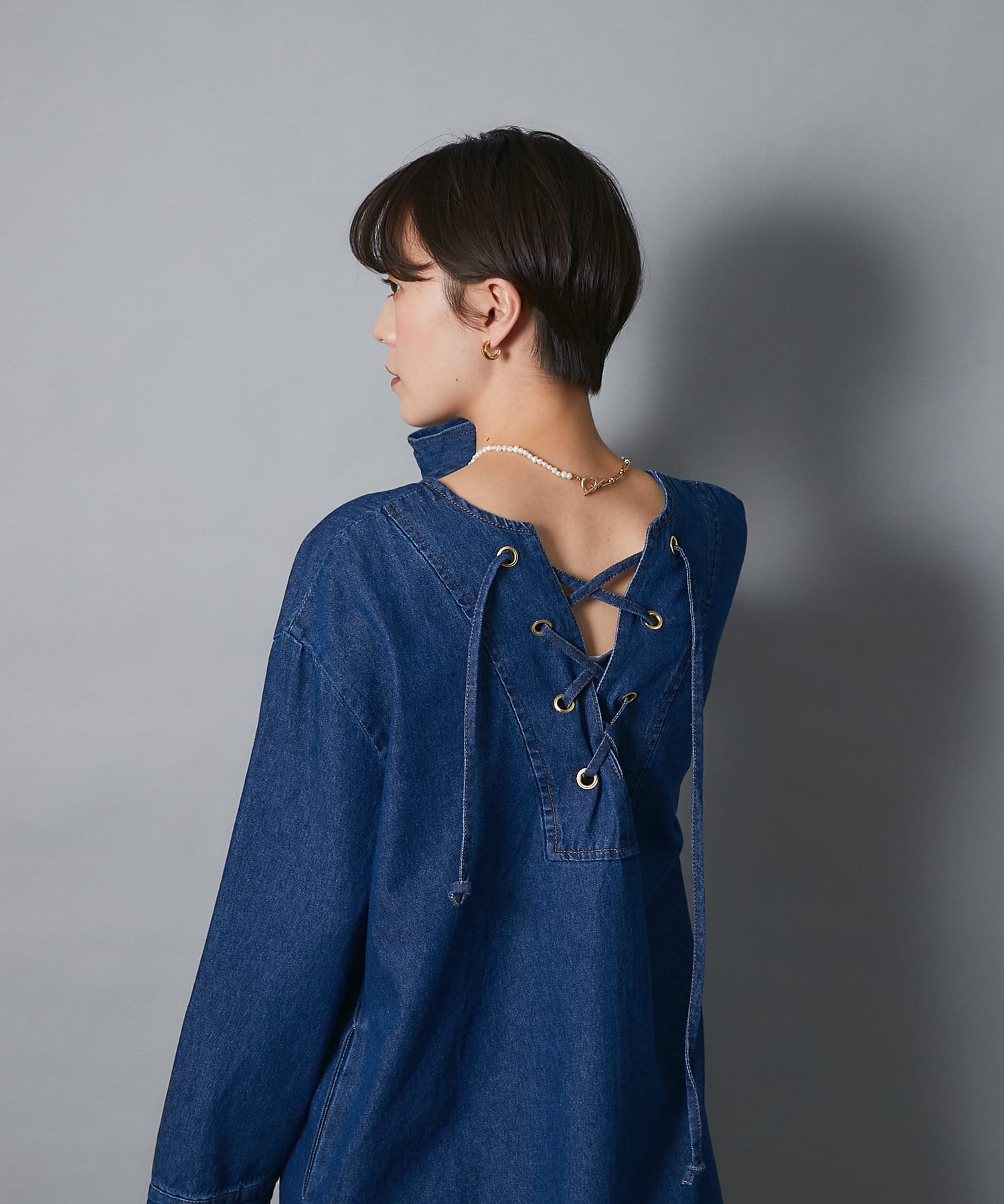 着こなしのアレンジ自在 2wayレースアップデニムワンピース Un Dix Cors アンディコール レディース Pal Closet パルクローゼット パルグループ公式ファッション通販サイト