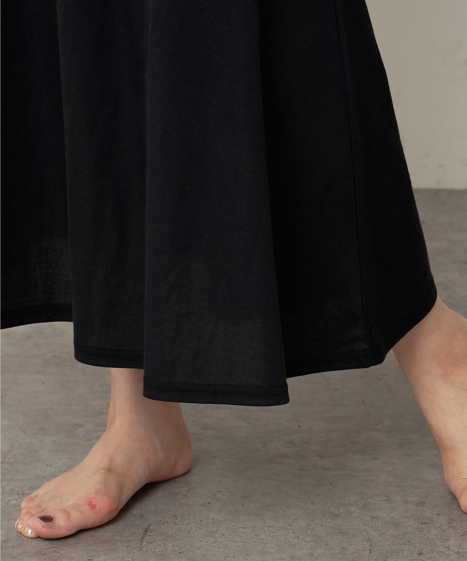 natural couture(ナチュラルクチュール) 涼しげジャージー裾フレアワンピース