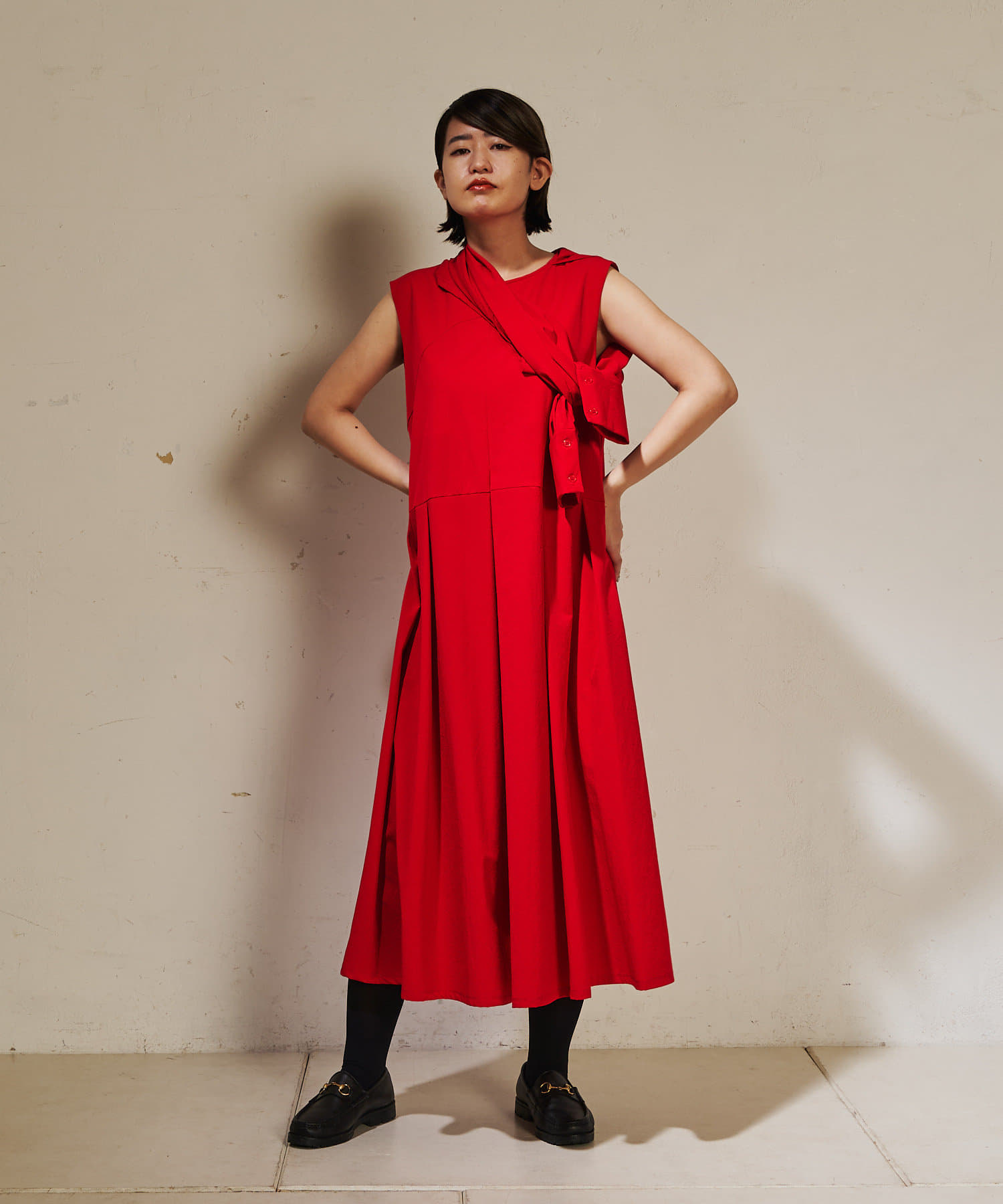 Sale 公式 Sum1 Style スミ スタイル ノースリーブ袖付きワンピース 当日出荷