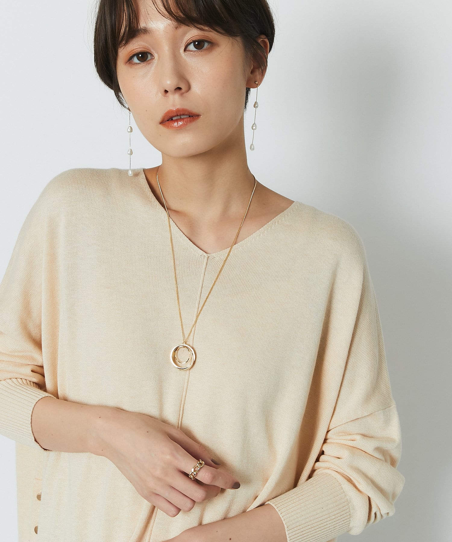 SALE／80%OFF】 縦長効果 フープサークルロングネックレス ienomat.com.br