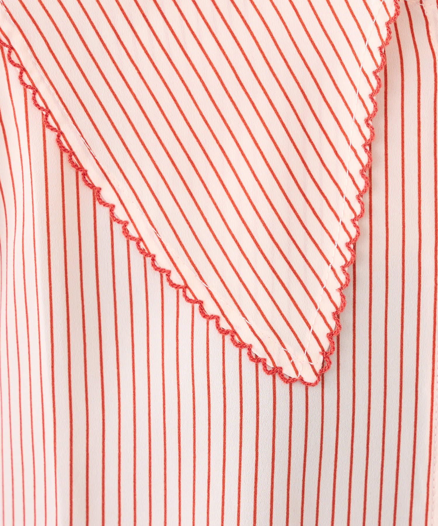 natural couture(ナチュラルクチュール) 【WEB限定】配色ピコ刺繍セーラーカラーブラウス