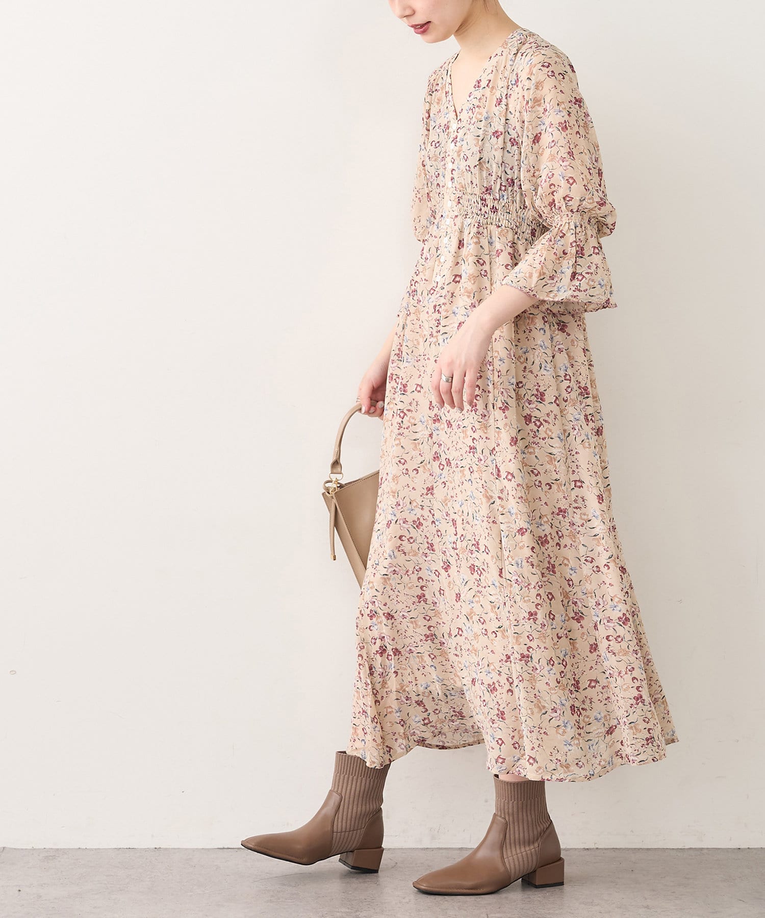 WEB限定カラー有り】ちび釦大人レディワンピース | natural