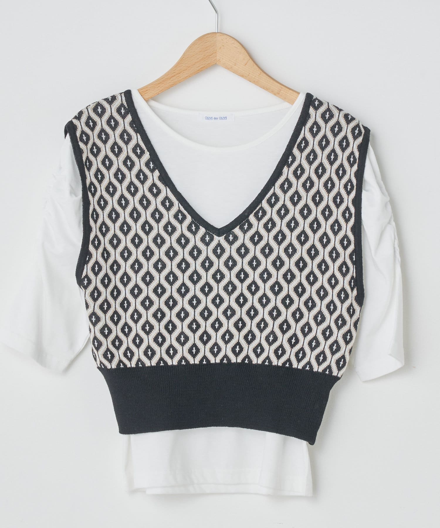 ＳＥＴ・ジャガードベスト＋Ｔシャツ | OLIVE des OLIVE OUTLET 