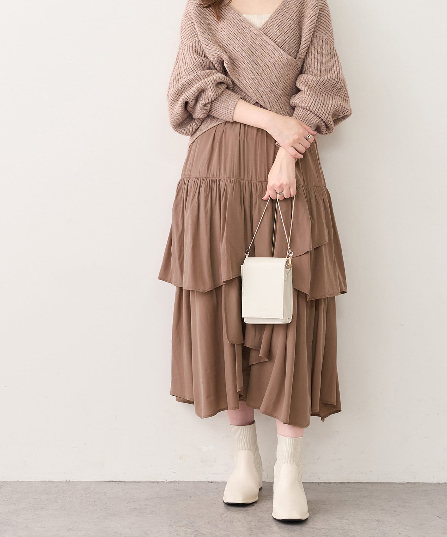 natural couture(ナチュラルクチュール) ランダムティアードおしゃれスカート