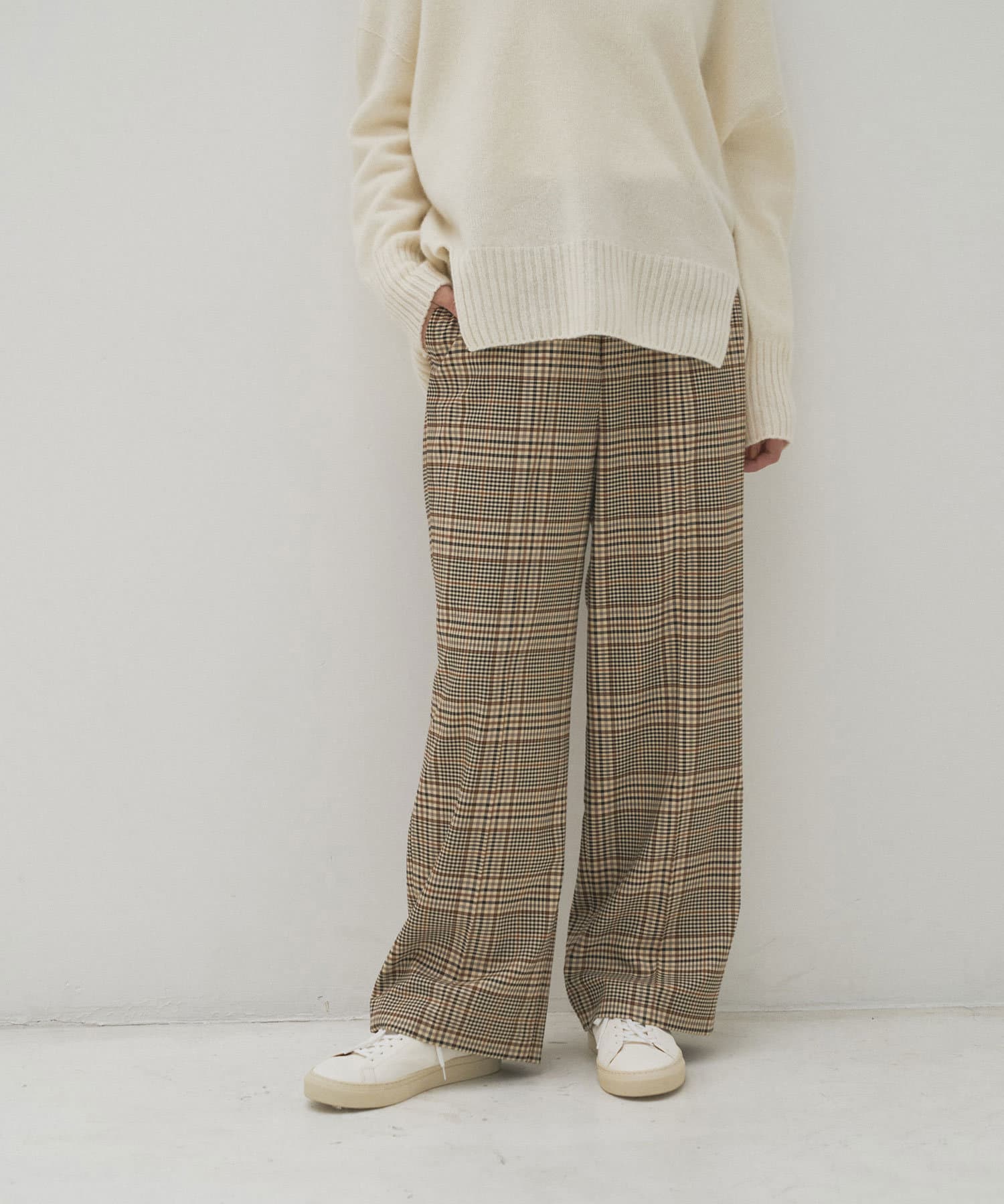 【5%OFF】 チェックワイドパンツ BIG - カジュアルパンツ