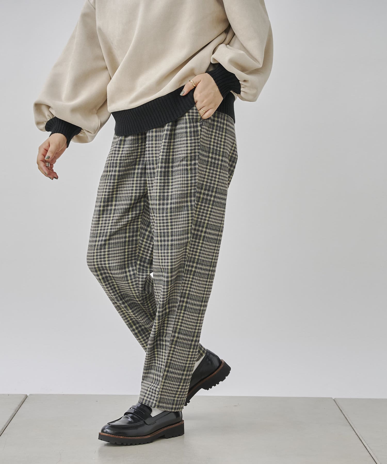 TR両面微起毛チェックテーパードパンツ | CPCM(シーピーシーエム)レディース | PAL CLOSET(パルクローゼット) -  パルグループ公式ファッション通販サイト