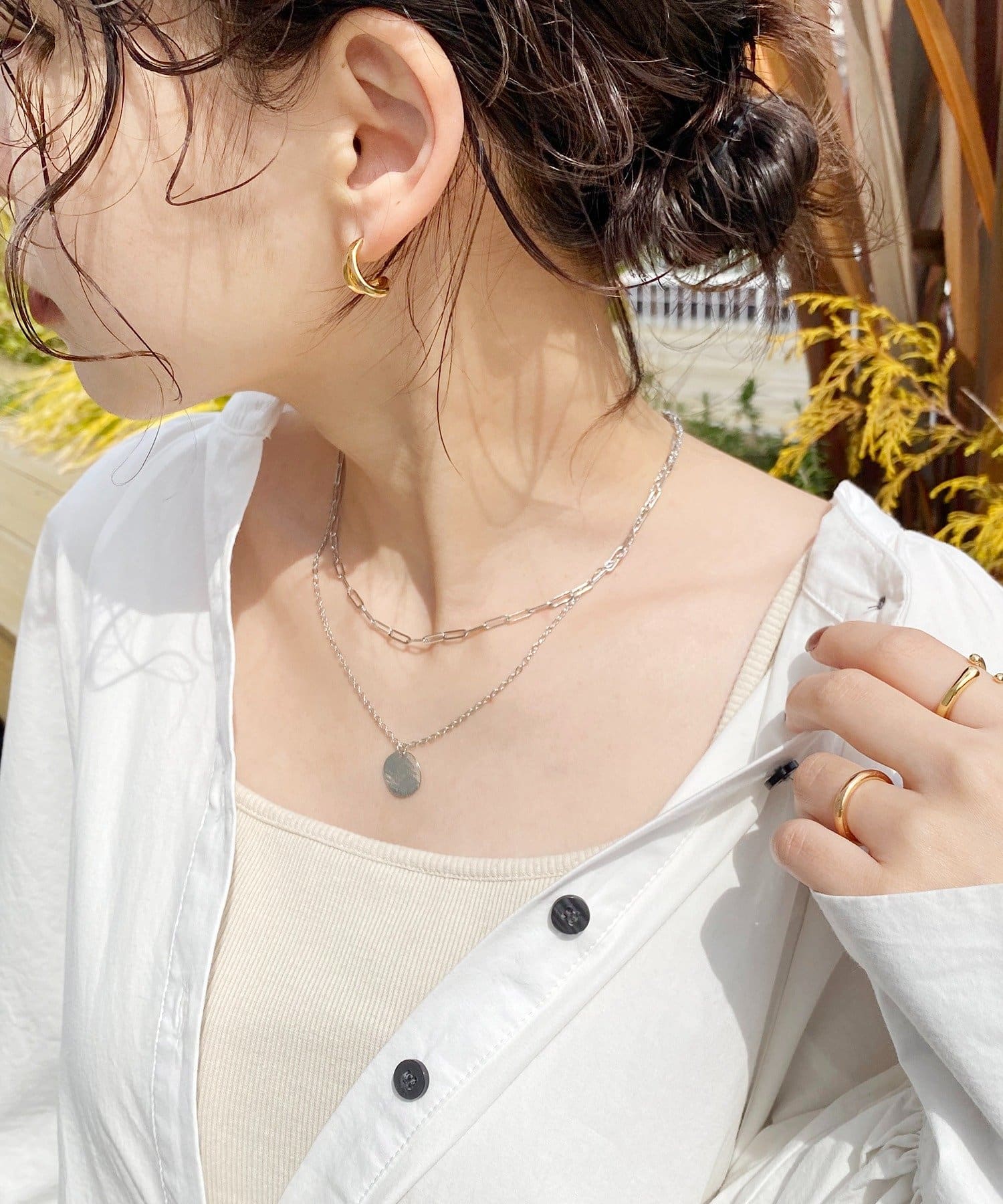 natural couture(ナチュラルクチュール) メタルプレートネックレス