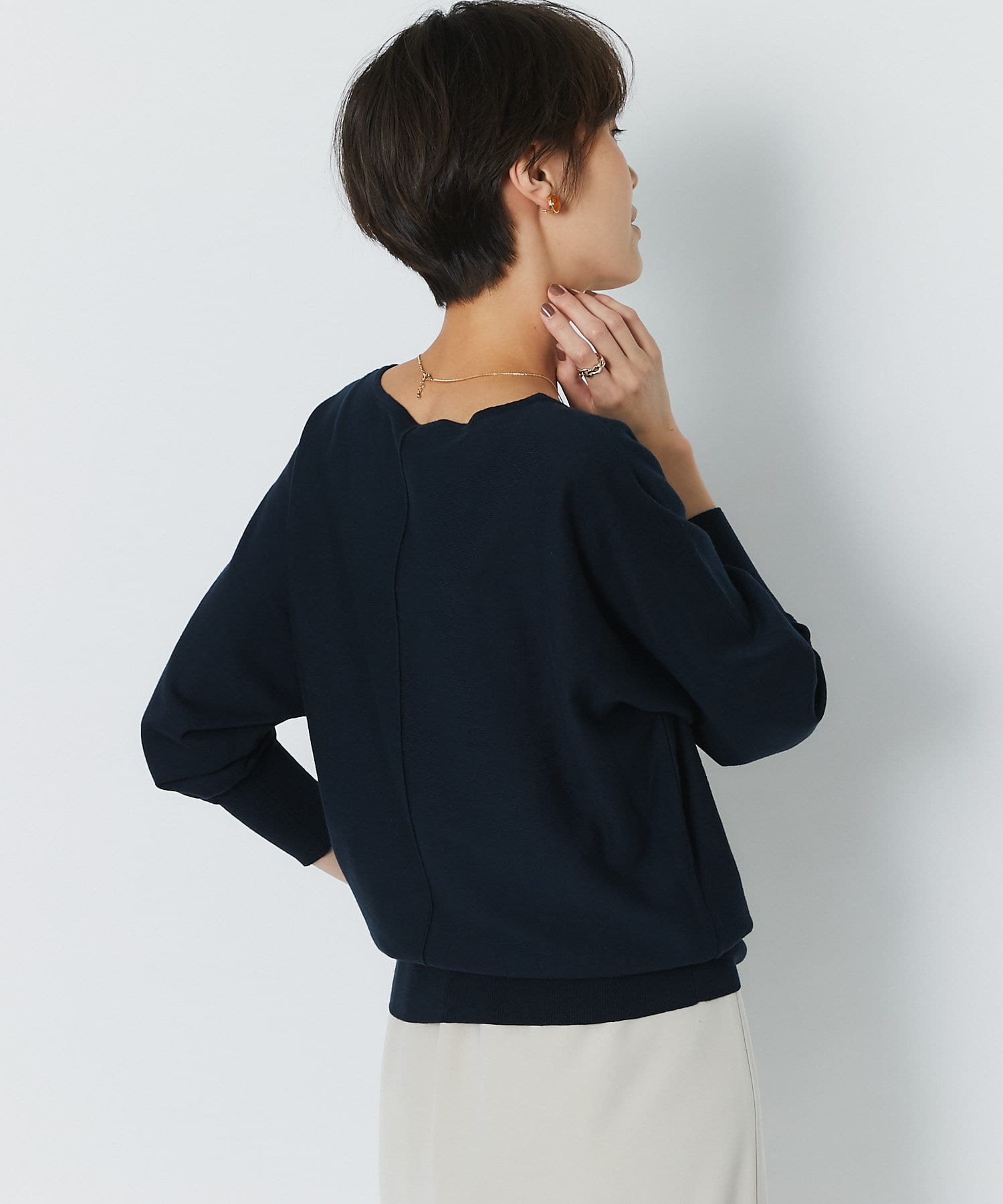 un dix cors(アンディコール) 【ゆるめのシルエットが抜け感を演出】吸水速乾ドルマンニット