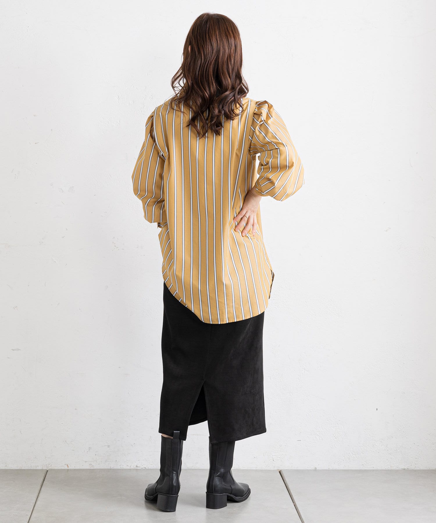 prose verse(プロズヴェール) マルチストライプ袖ふわシャツ