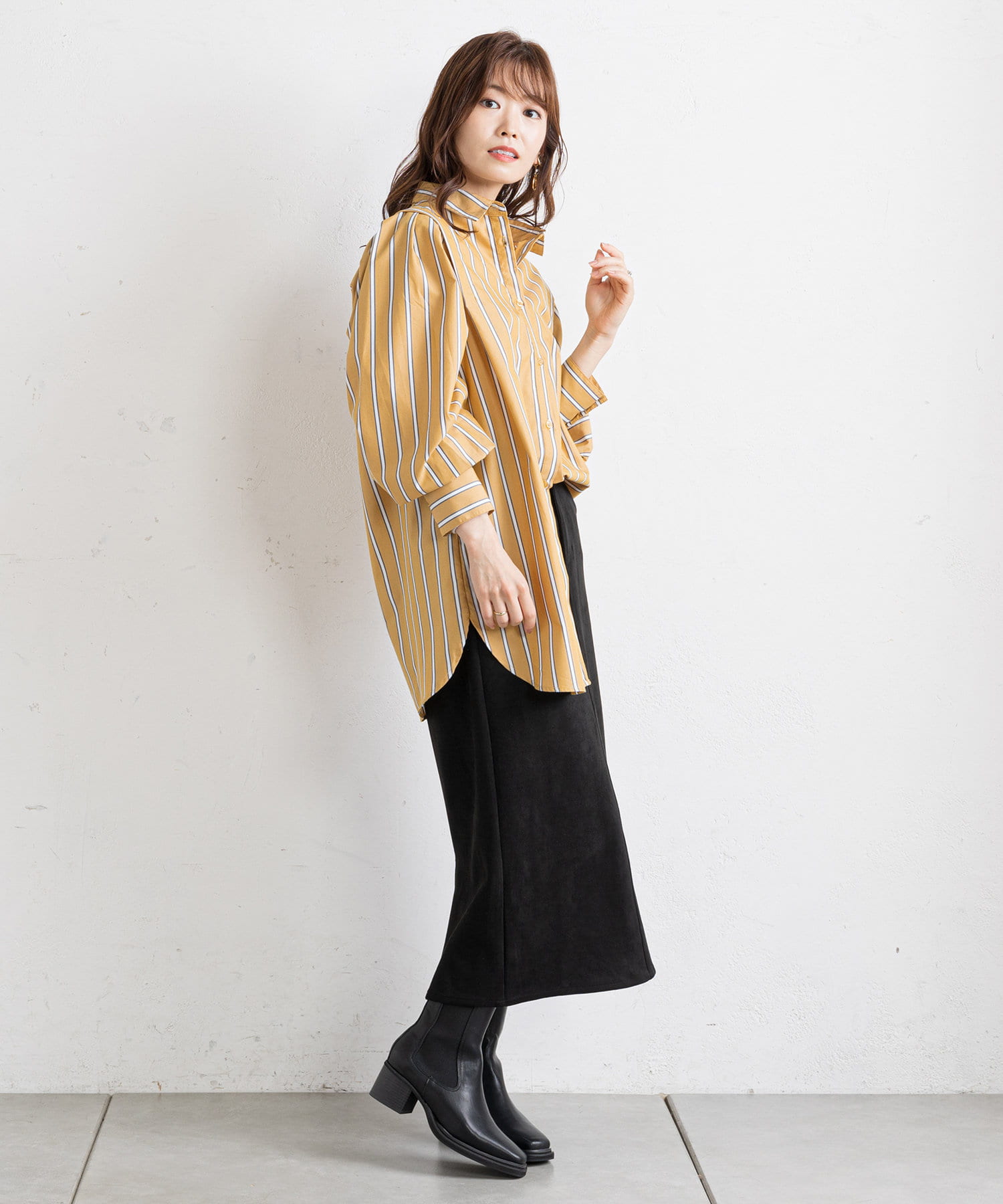 prose verse(プロズヴェール) マルチストライプ袖ふわシャツ