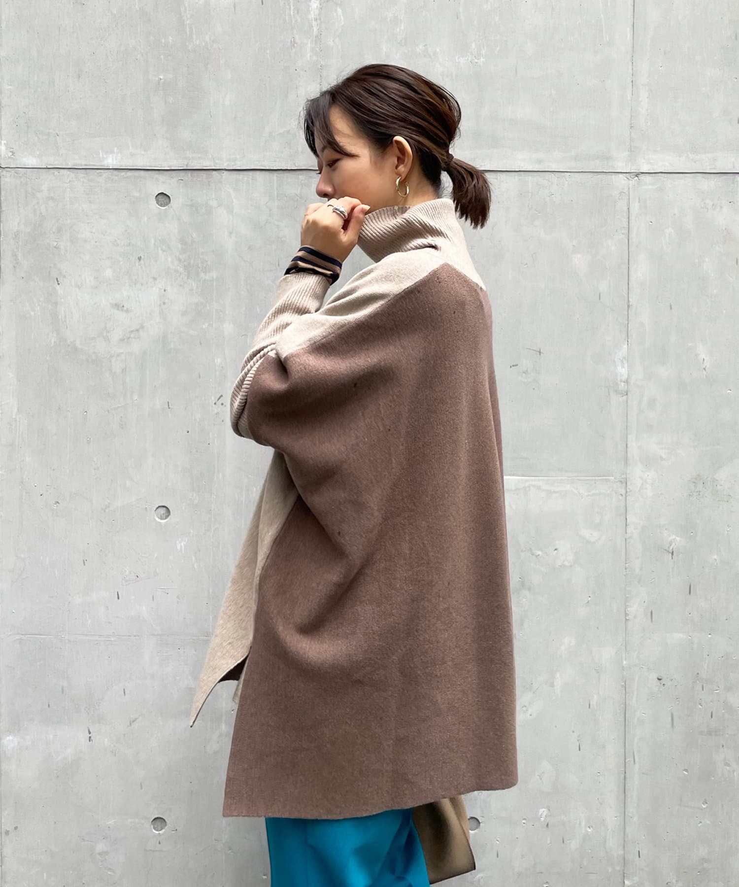 バイカラーポンチョニット Doudou ドゥドゥ レディース Pal Closet パルクローゼット パルグループ公式ファッション通販サイト